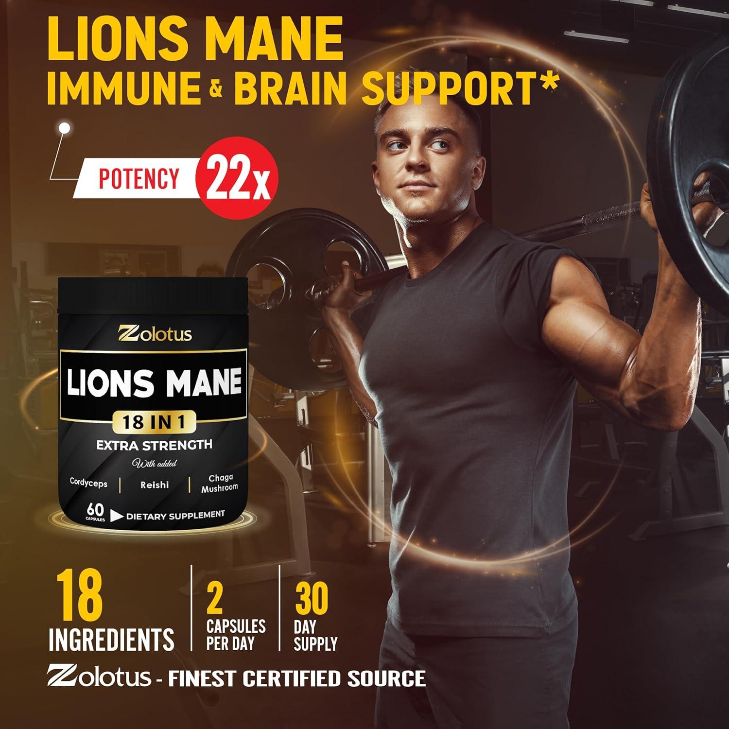 Cápsulas de Hongo Melena de León Zolotus 60 Unidades