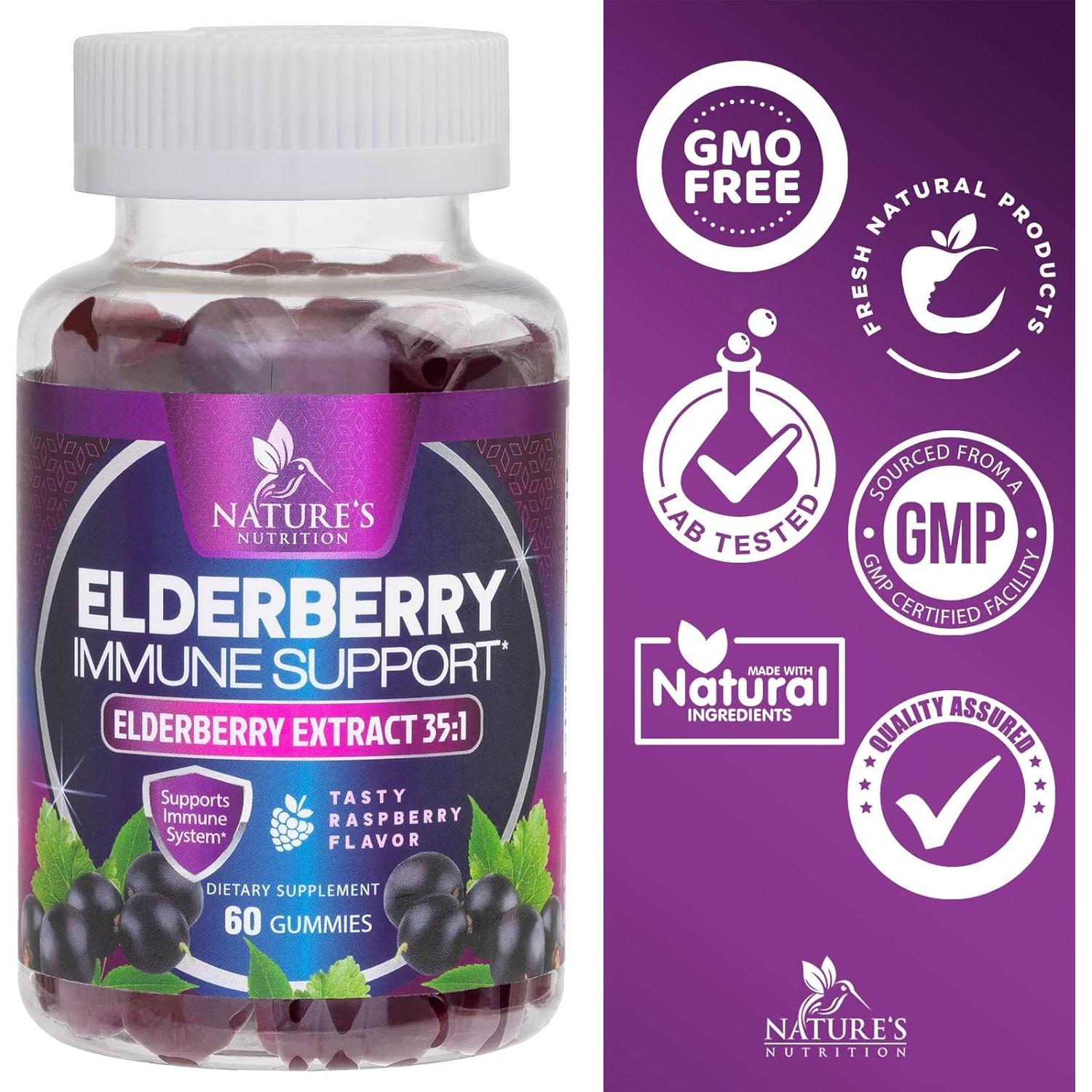 Gomitas de Saúco Nature's Nutrition 60 Unidades - Apoyo Inmunológico