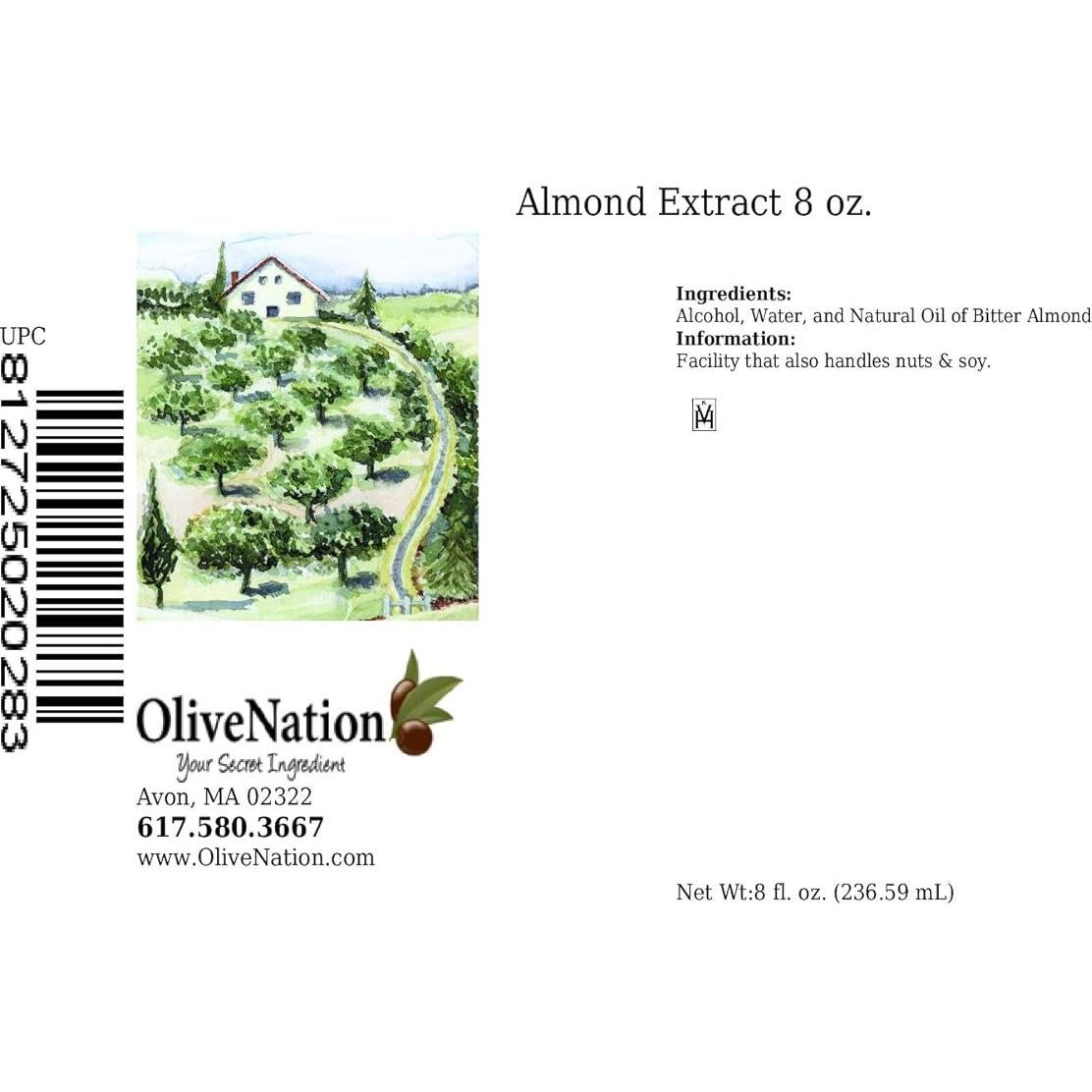 Extracto de Almendra Natural OliveNation 226.8 g Vegano Kosher