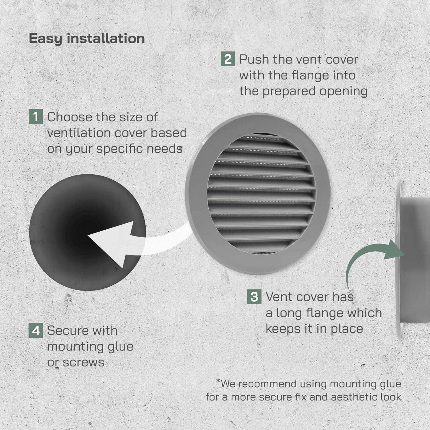 Cubierta de Ventilación Redonda 10.16 cm Gris - Vent Systems