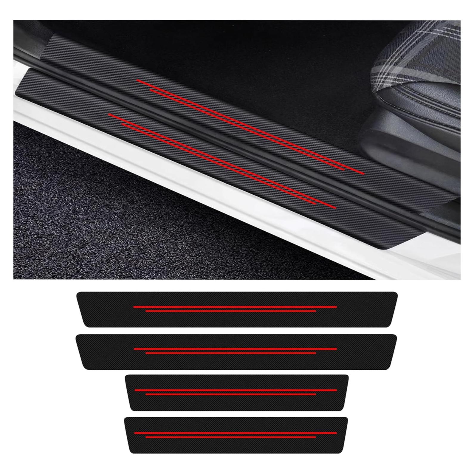 Protector de umbral de puerta TVKJHG 4 piezas rojo universal