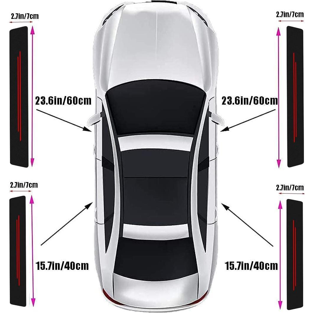 Protector de umbral de puerta TVKJHG 4 piezas rojo universal