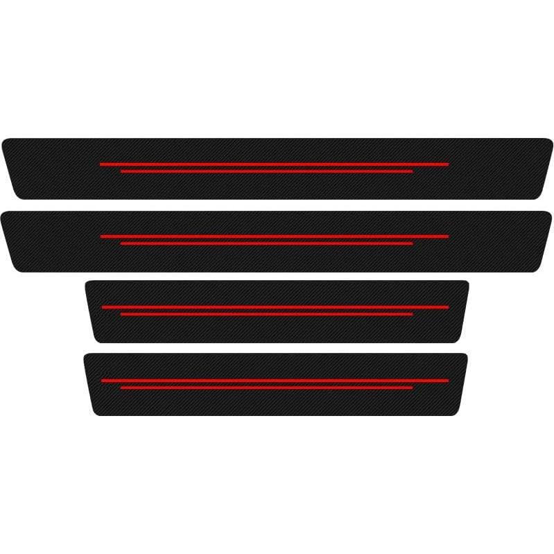 Protector de umbral de puerta TVKJHG 4 piezas rojo universal