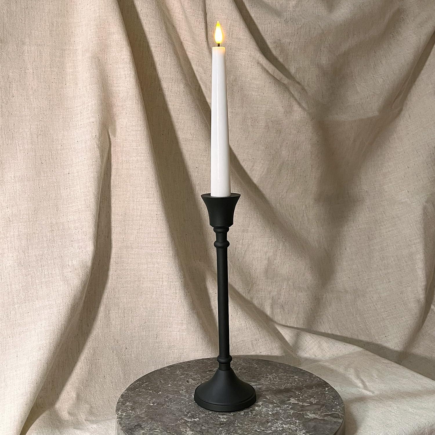 Soporte para Velas Taper LampLust, 23 cm, Negro Mate, Aluminio