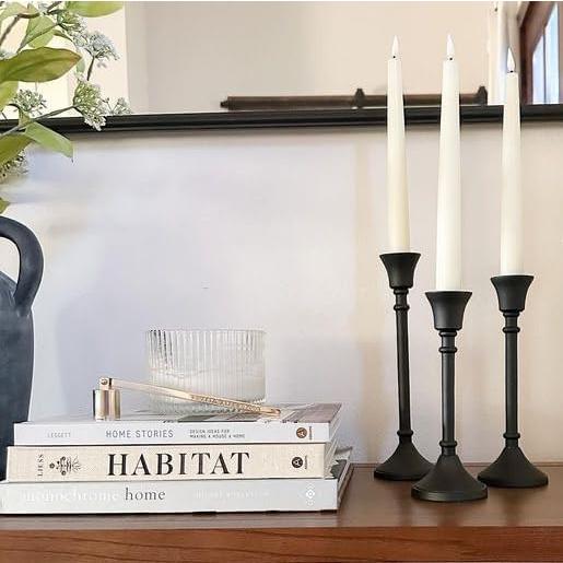 Soporte para Velas Taper LampLust, 23 cm, Negro Mate, Aluminio