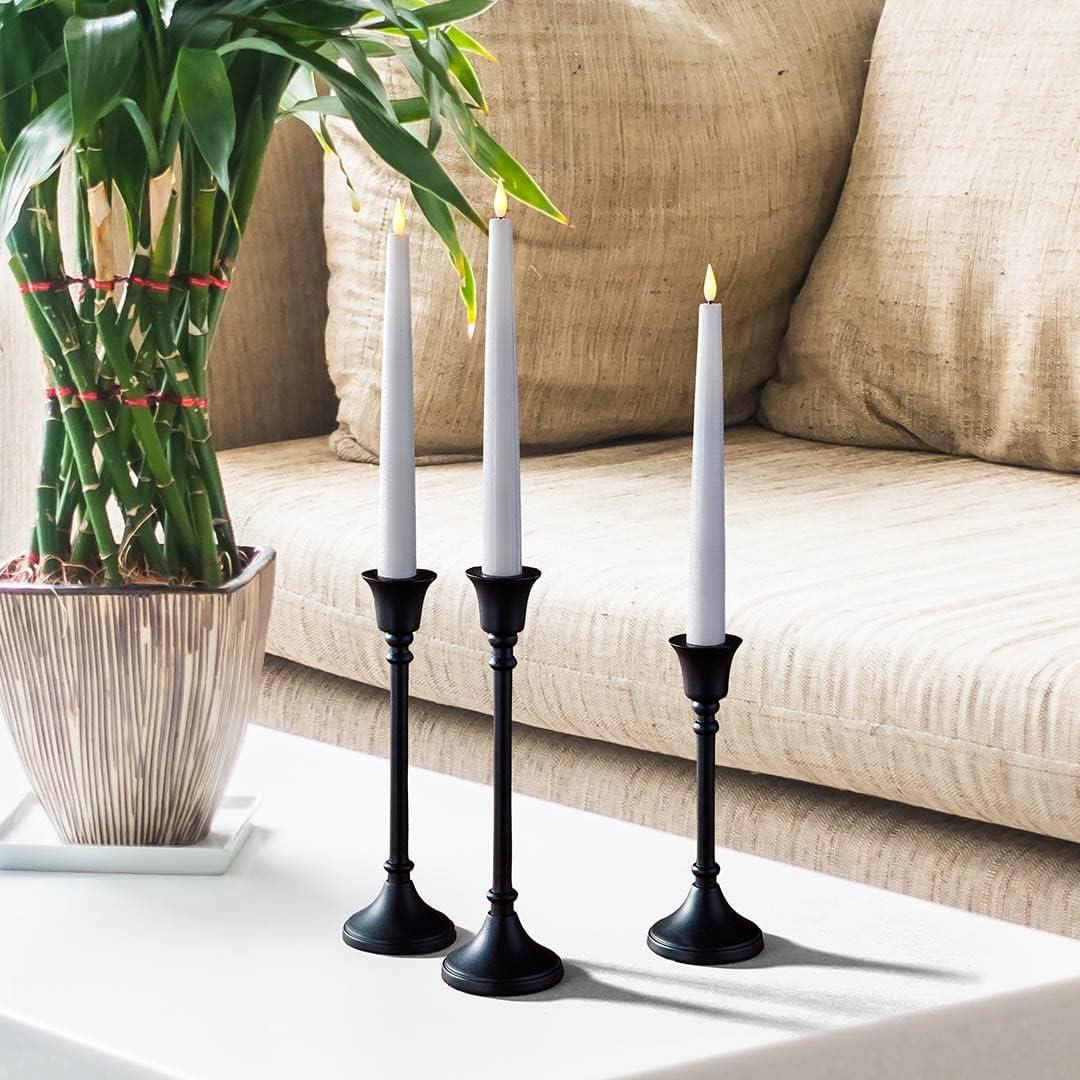 Soporte para Velas Taper LampLust, 23 cm, Negro Mate, Aluminio