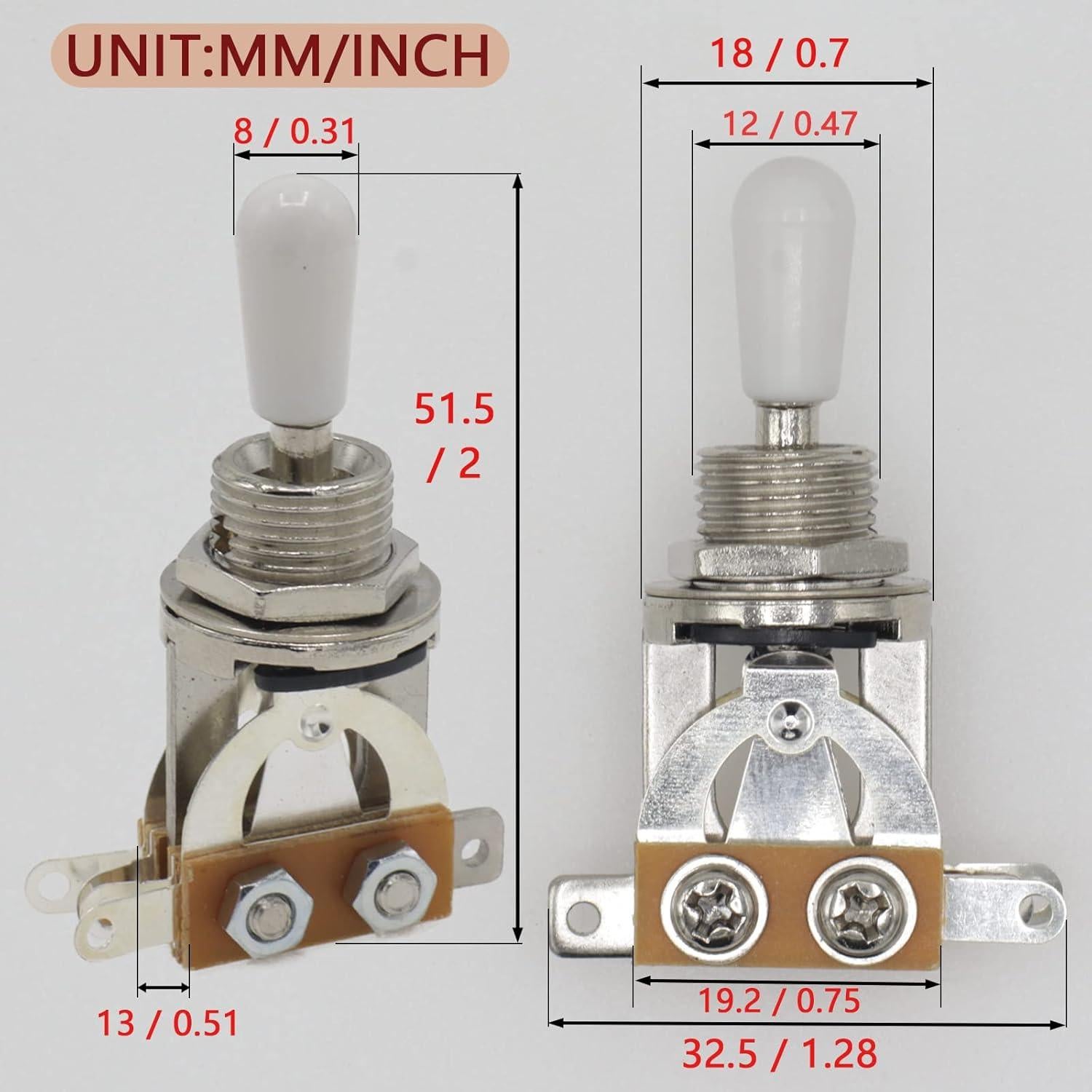 Interruptor de palanca 3 vías Cheerock para guitarra eléctrica - 2 unidades