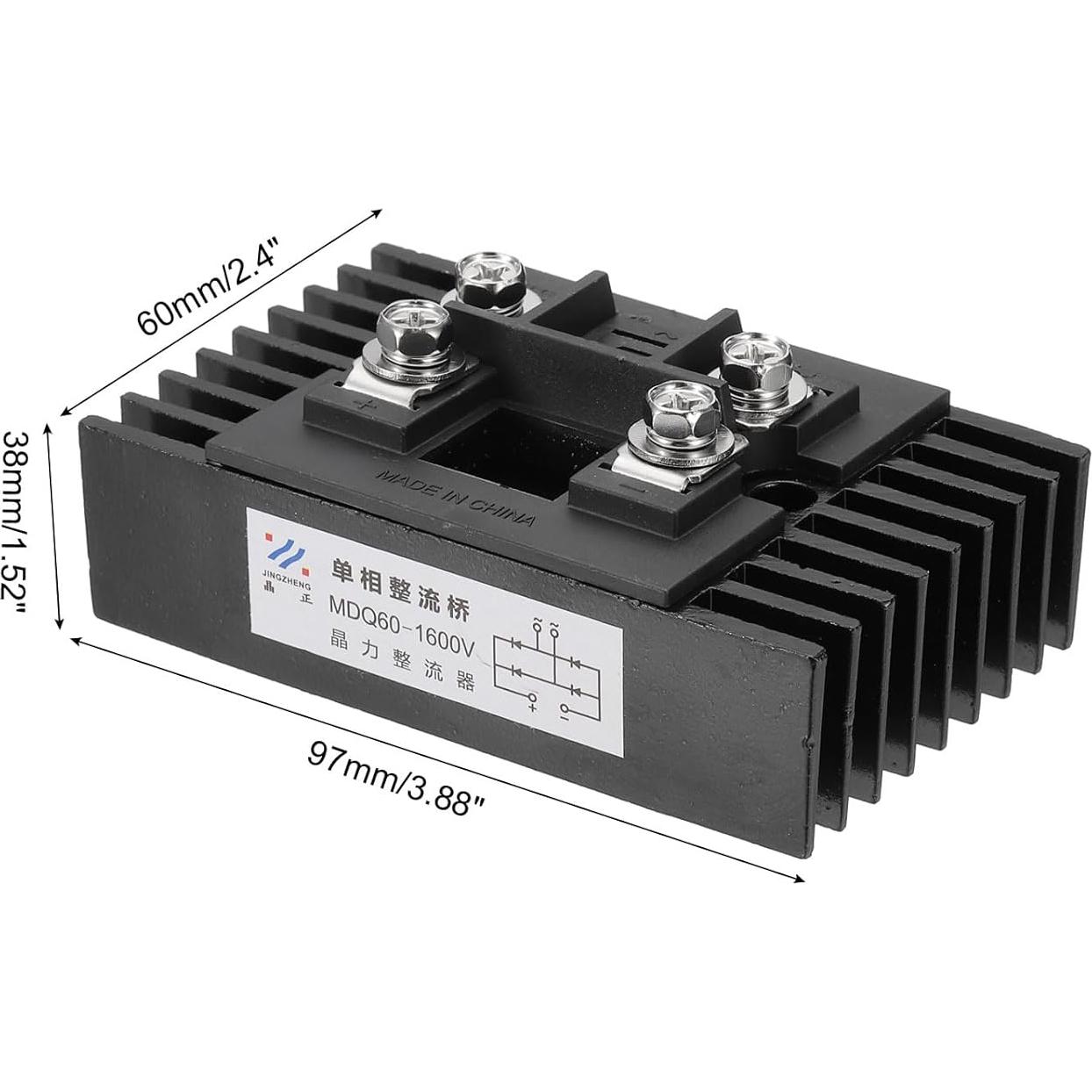 Diodo Rectificador PATIKIL MDQ60A 60A 1600V con Radiador