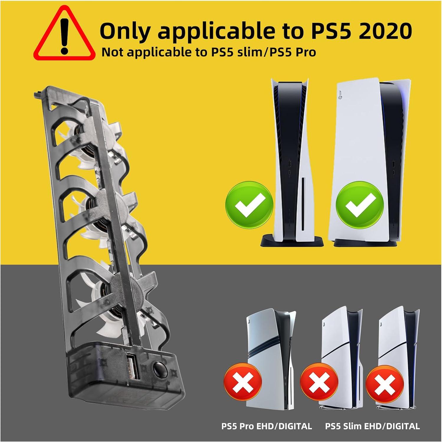 Ventilador de Enfriamiento PS5 NANANINO - 3 Ventiladores, Bajo Ruido