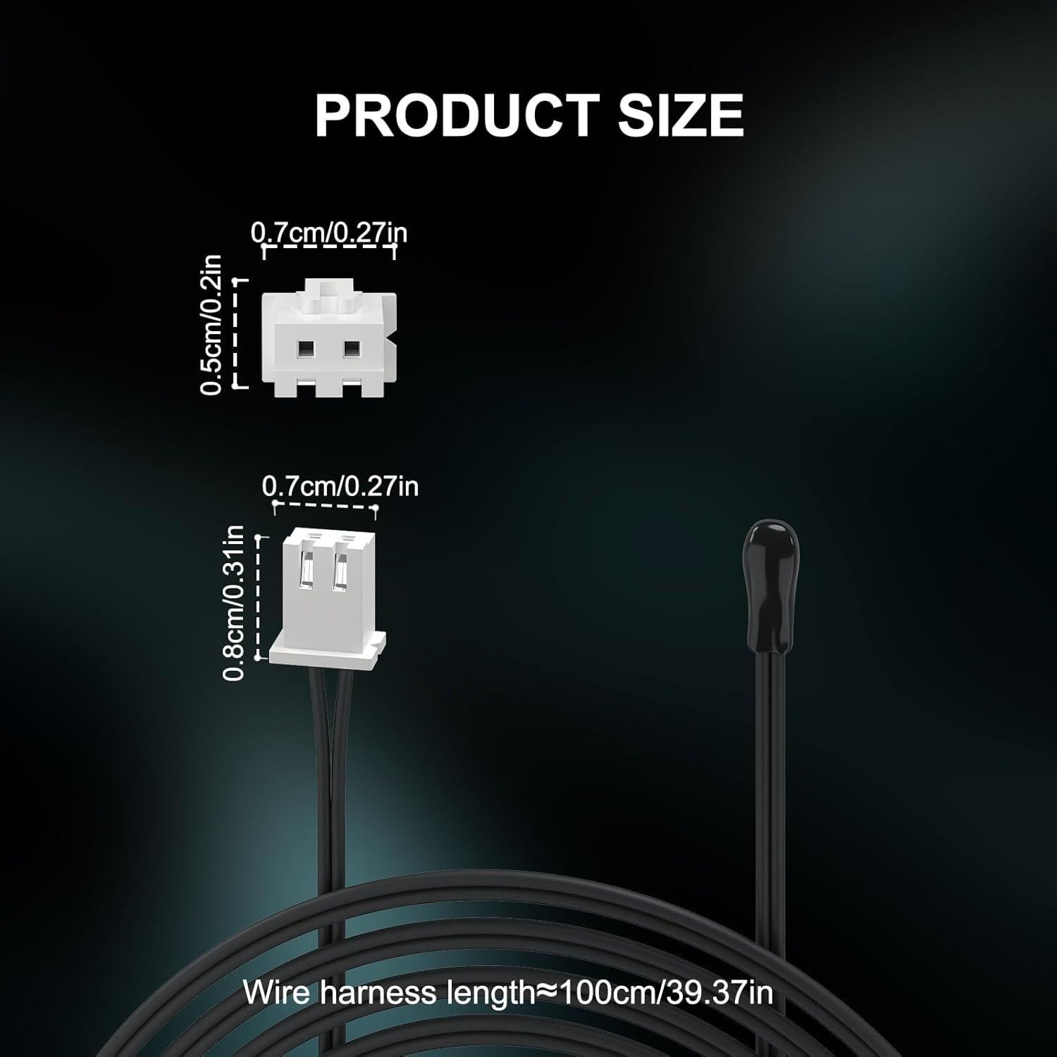 Sonda de Temperatura DROK 20K Epoxy 1m Resistente al Agua - 5 Pcs