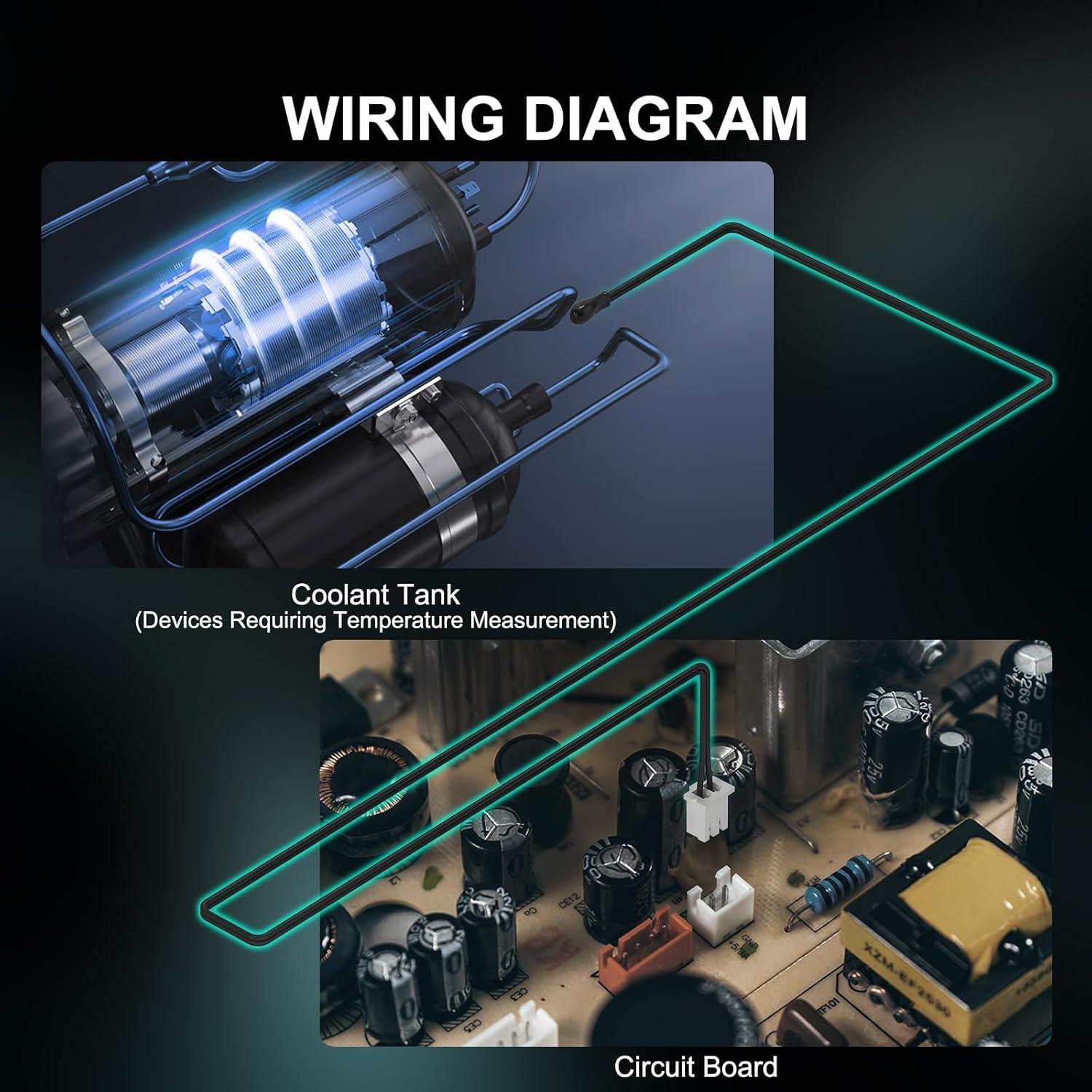 Sonda de Temperatura DROK 20K Epoxy 1m Resistente al Agua - 5 Pcs