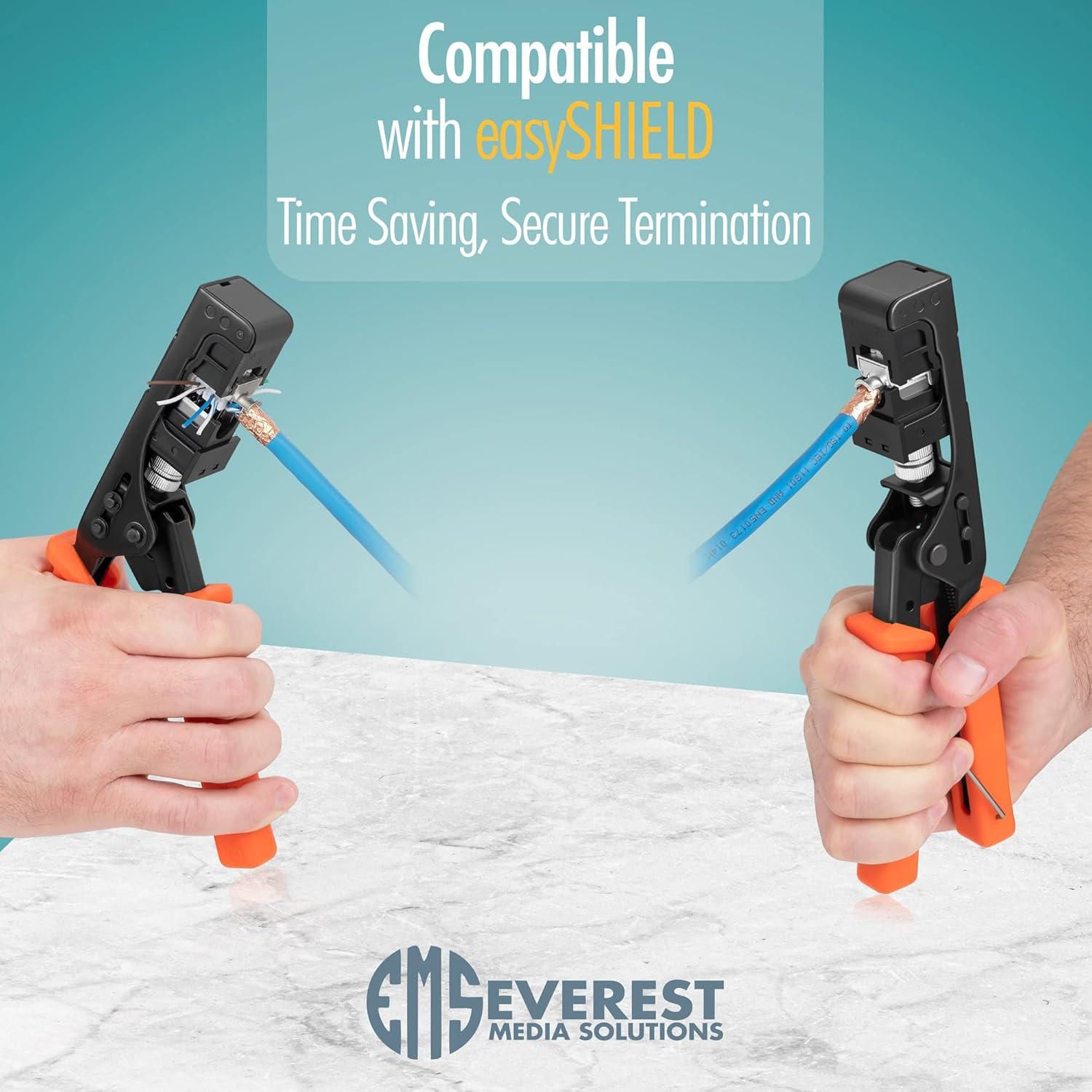 Conectores RJ45 Keystone Blindados Everest - Paquete de 6 - 90 Grados, F/STP, CAT5e, CAT6, CAT6A, CAT7, hasta 10GB