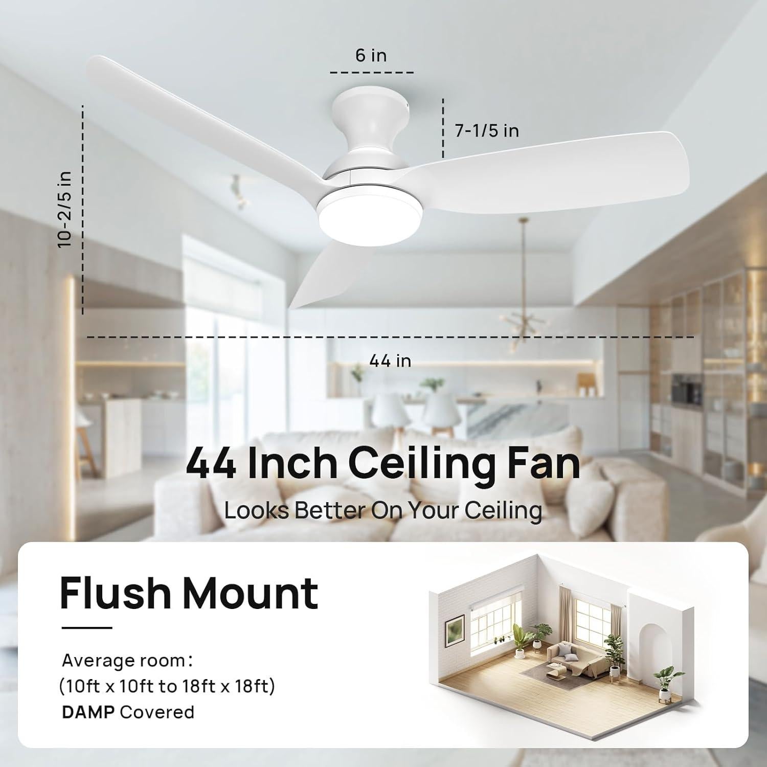 Ventilador de Techo Consciot 111 cm con Luz y Control Remoto