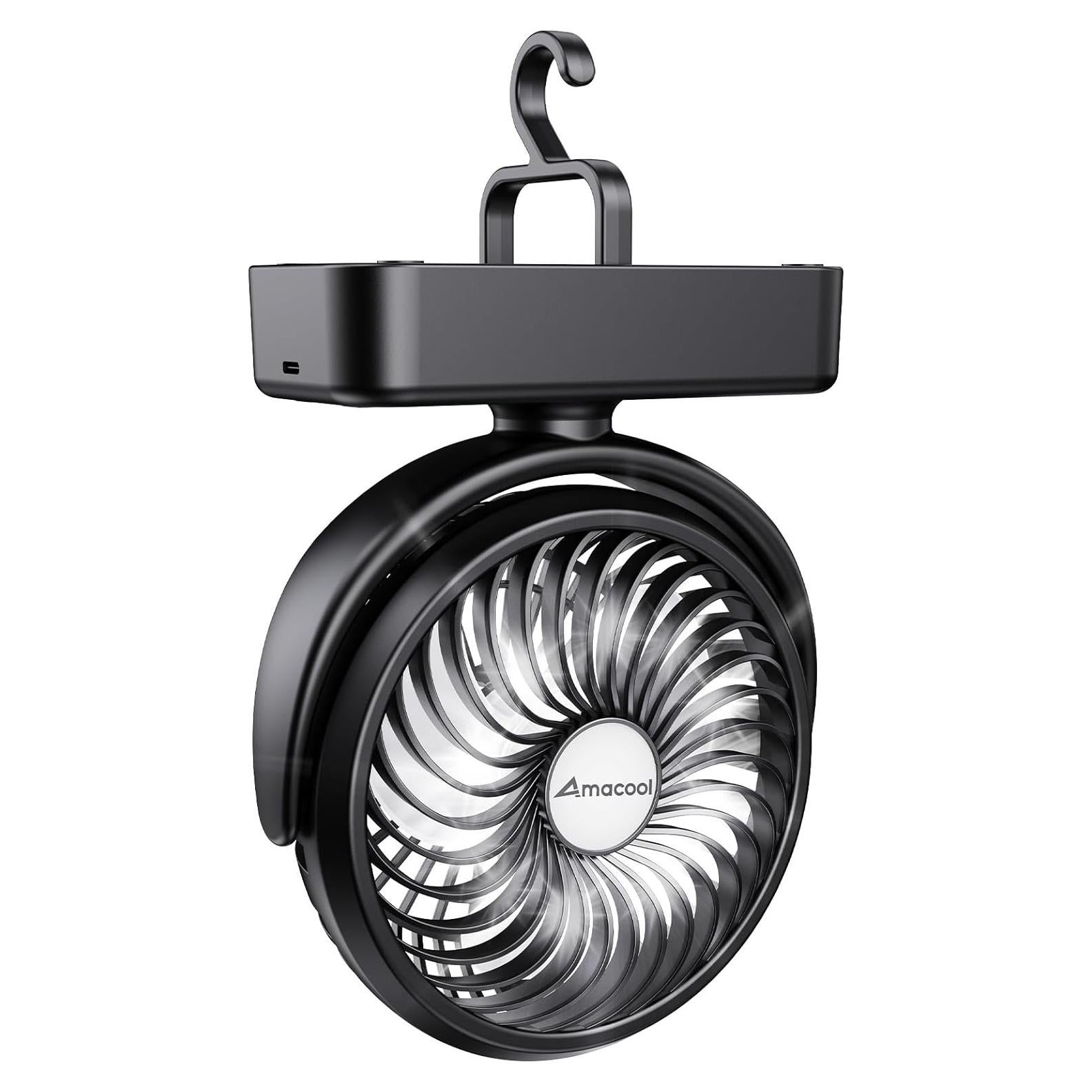 Ventilador de Camping Amacool F120 con Linterna LED 40H