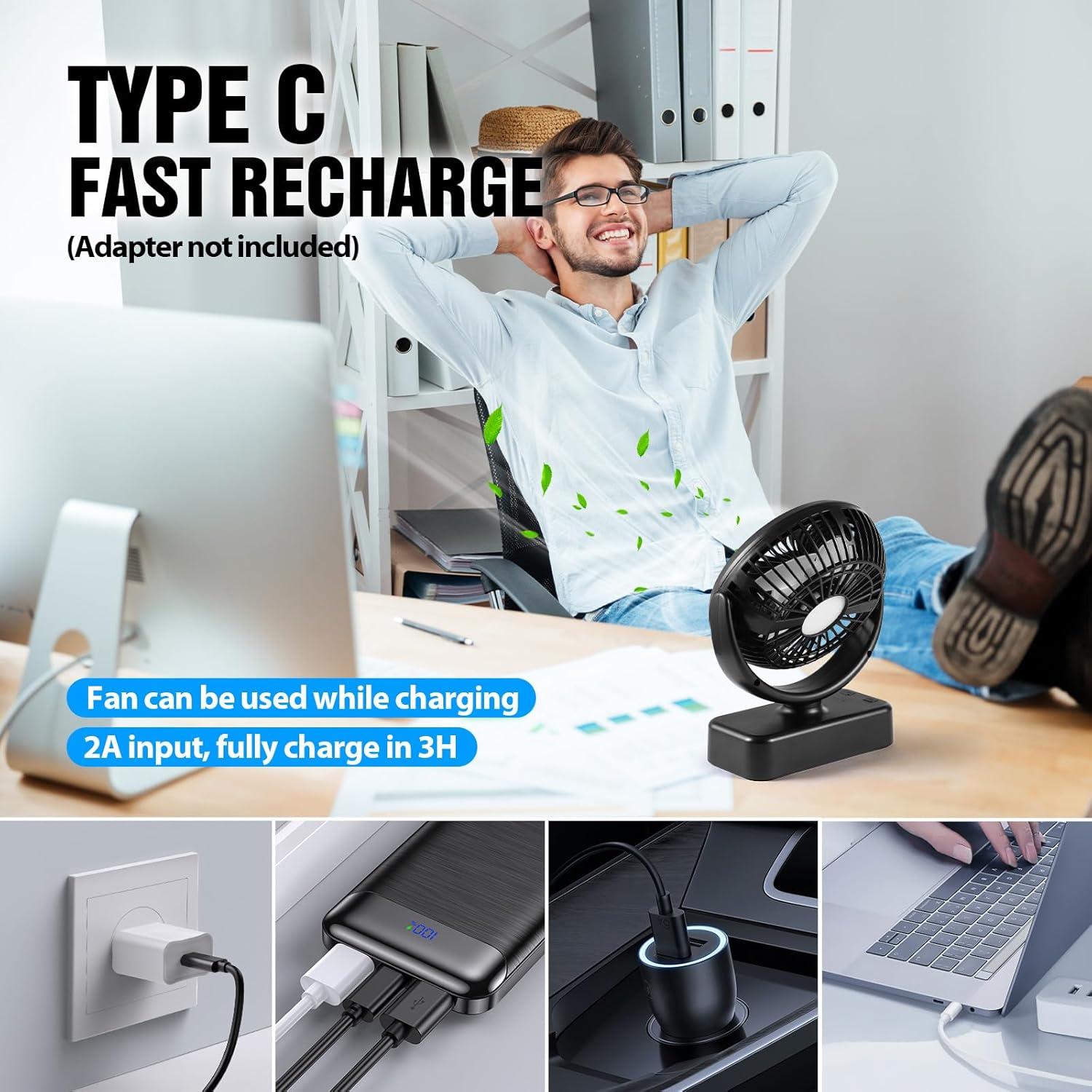 Ventilador de Camping Amacool F120 con Linterna LED 40H