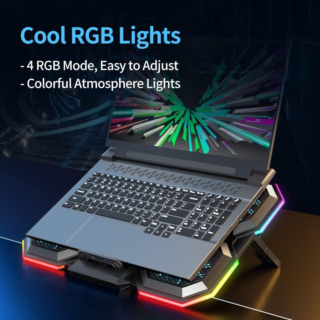 LIANGSTAR Base Enfriamiento Laptop 15.6-17.3" 6 Ventiladores RGB