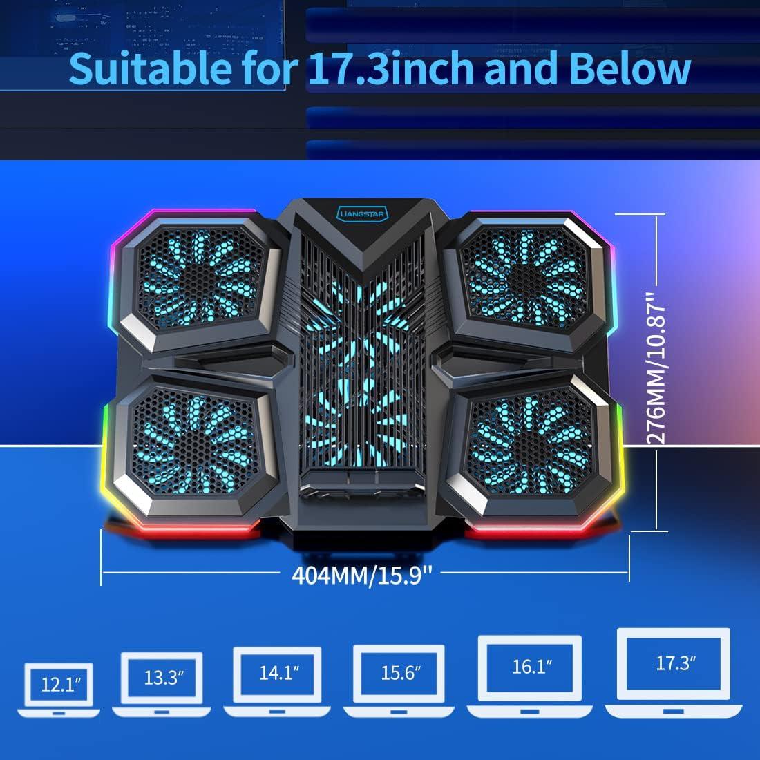 LIANGSTAR Base Enfriamiento Laptop 15.6-17.3" 6 Ventiladores RGB