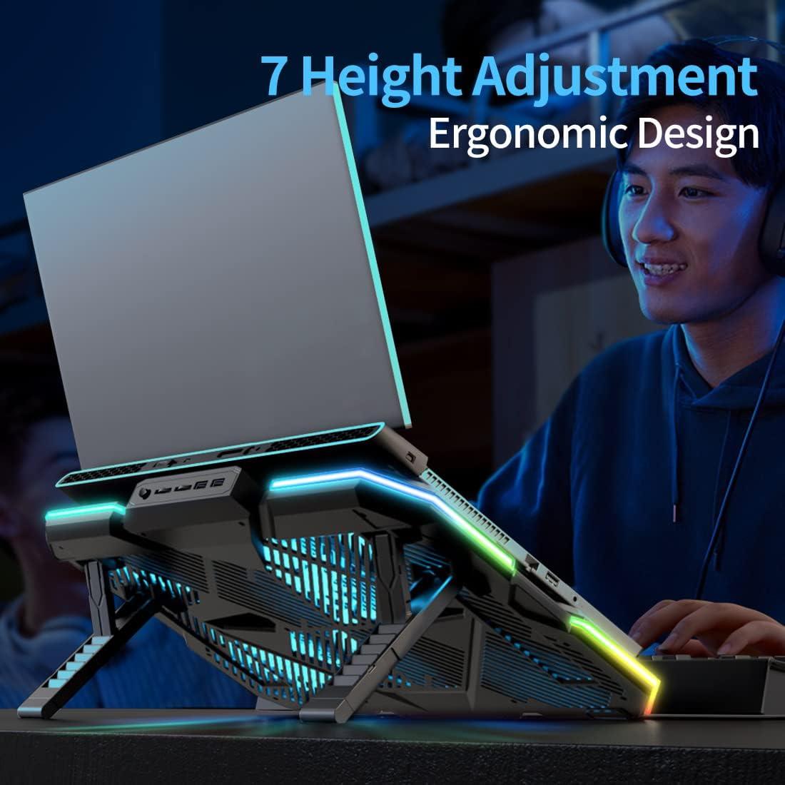 LIANGSTAR Base Enfriamiento Laptop 15.6-17.3" 6 Ventiladores RGB