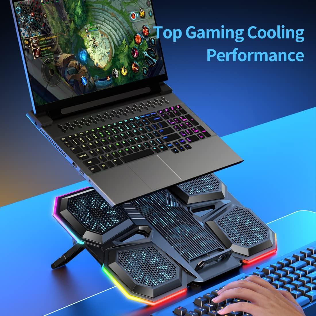 LIANGSTAR Base Enfriamiento Laptop 15.6-17.3" 6 Ventiladores RGB