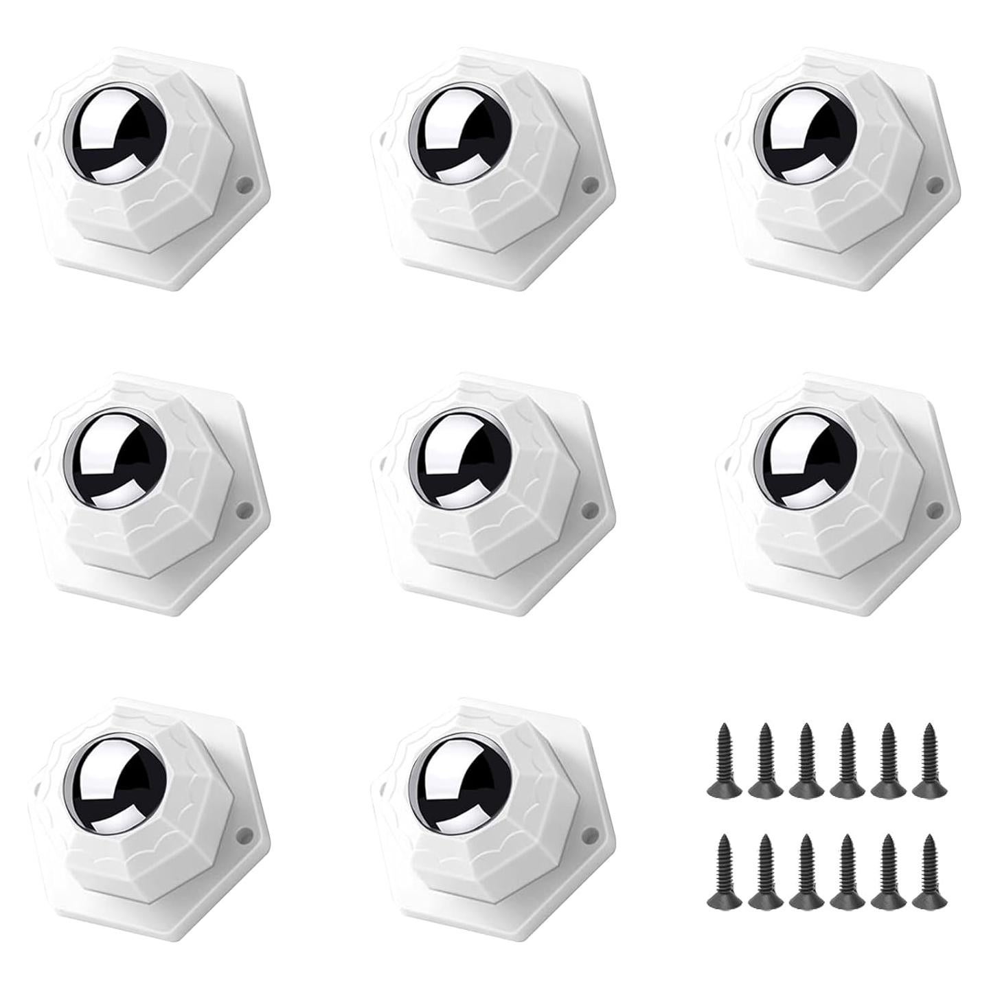 Paquete de 8 ruedas giratorias BEAUVUE 360° autoadhesivas