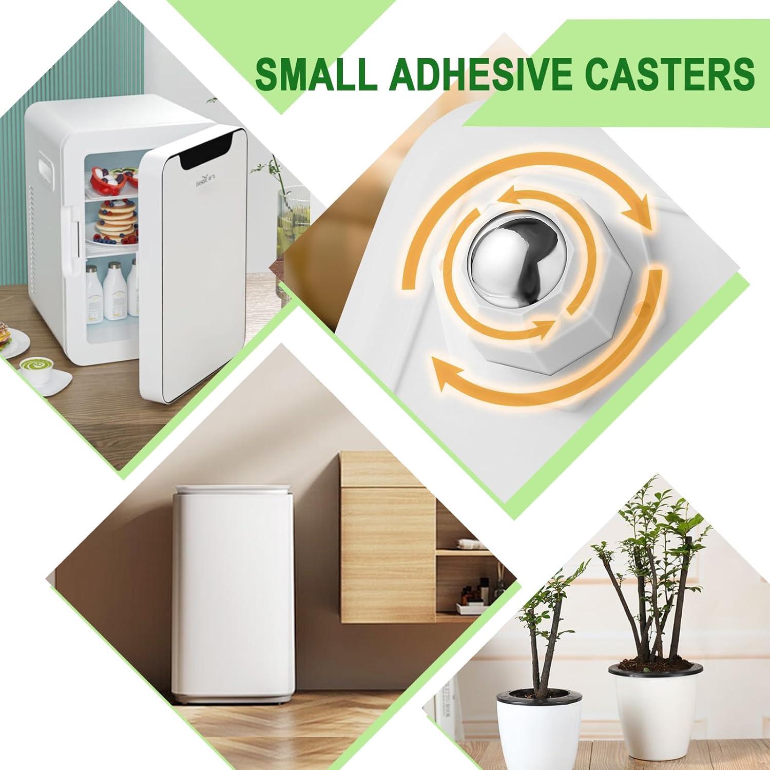 Paquete de 8 ruedas giratorias BEAUVUE 360° autoadhesivas