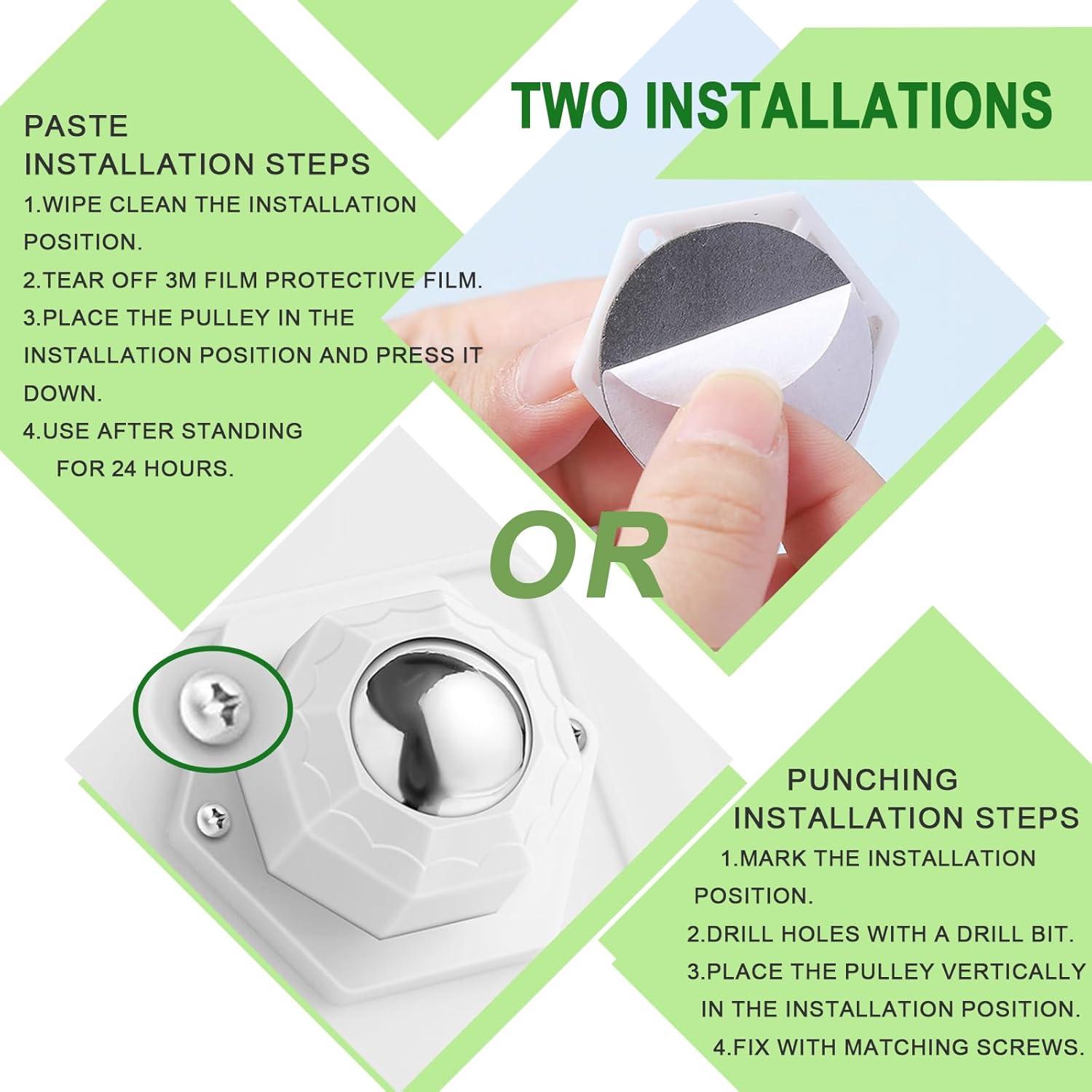 Paquete de 8 ruedas giratorias BEAUVUE 360° autoadhesivas