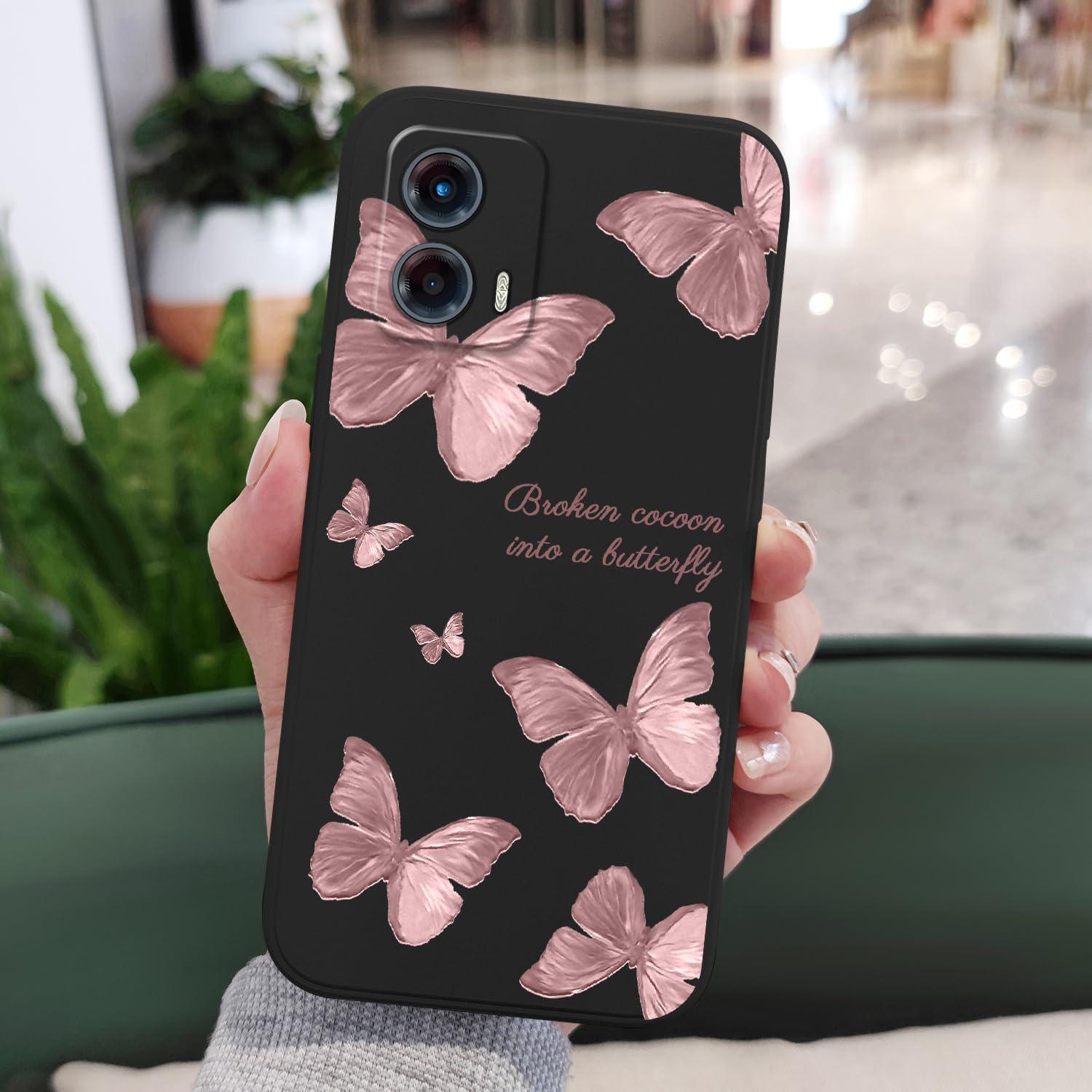 Funda Slim de Silicona para Motorola Moto G 5G 2023 - Mariposa Negra