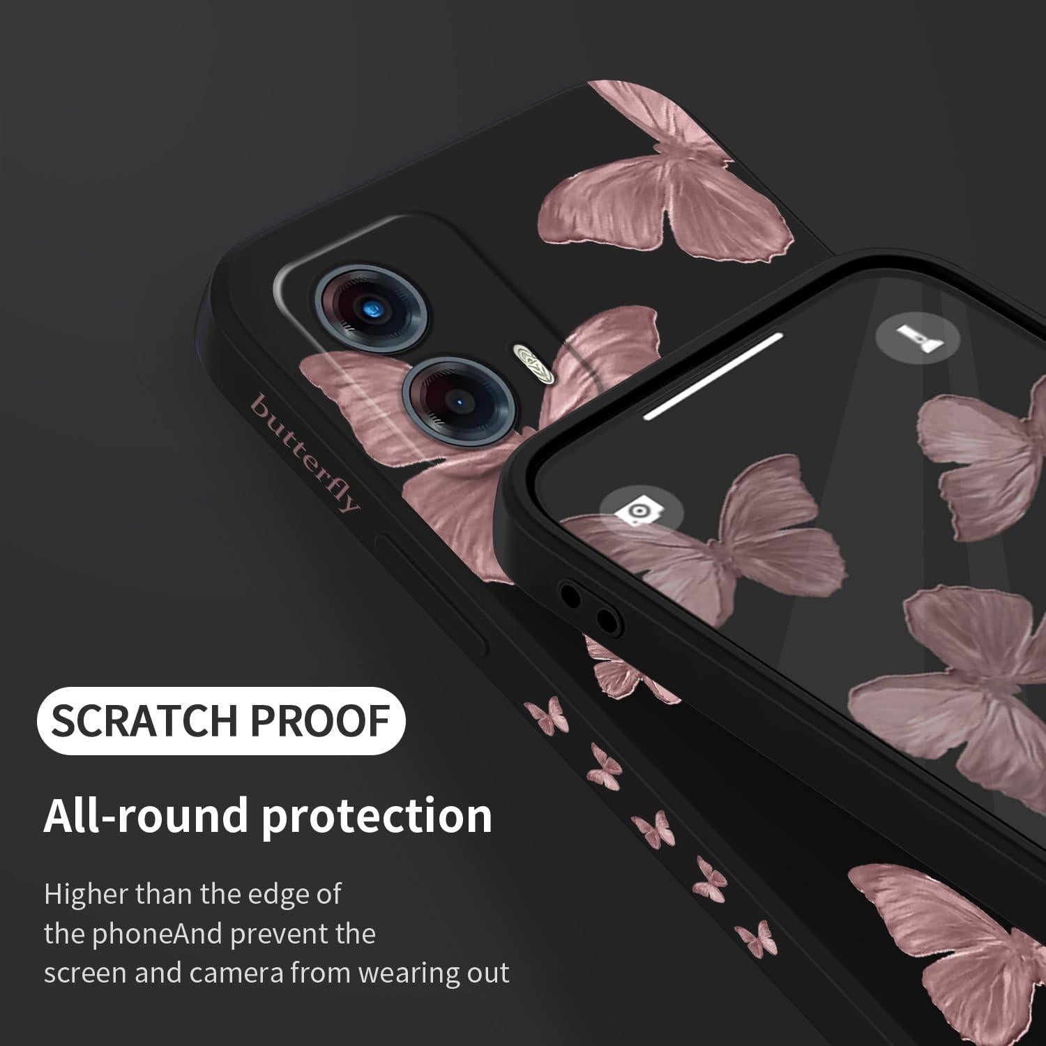 Funda Slim de Silicona para Motorola Moto G 5G 2023 - Mariposa Negra