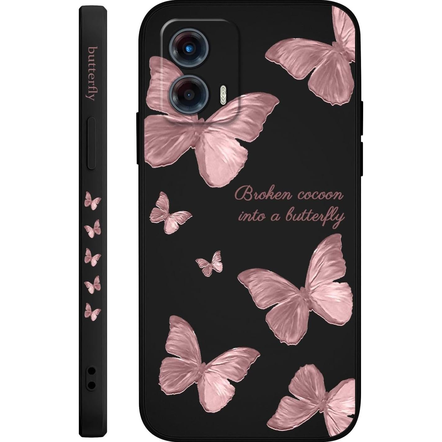 Funda Slim de Silicona para Motorola Moto G 5G 2023 - Mariposa Negra