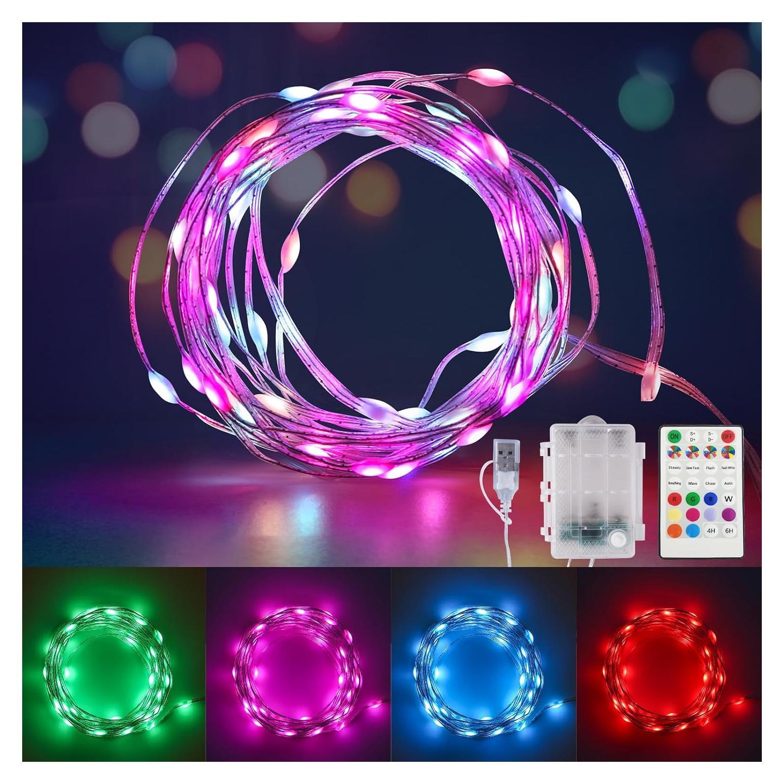 Luces de Hadas LED Multicolores 5m con Control Remoto