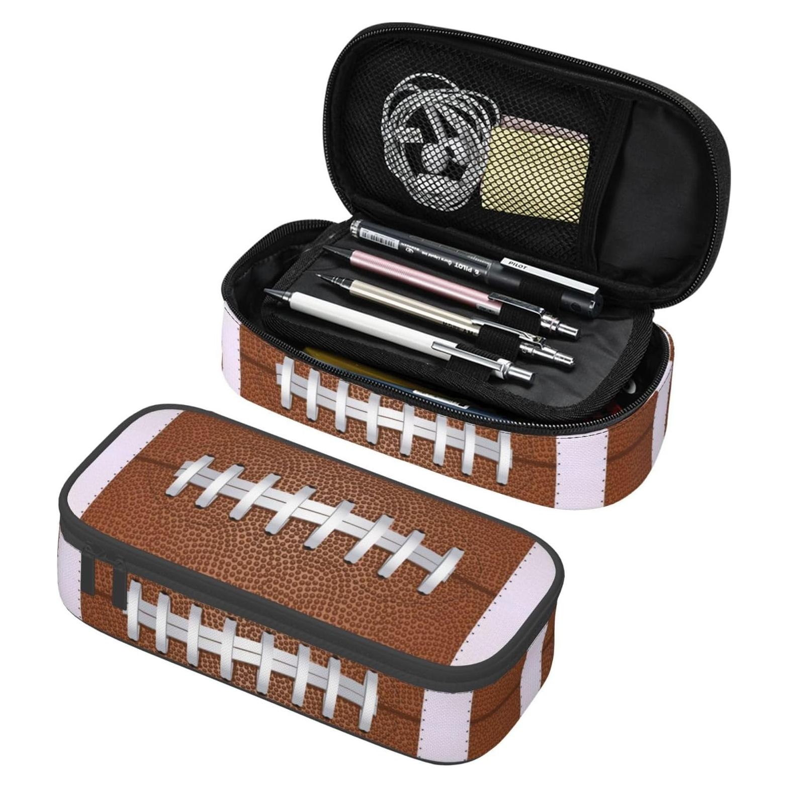 Estuche de Lápices HKHEHOP Textura Balón Fútbol Americano 21.1x9.4x5.1cm