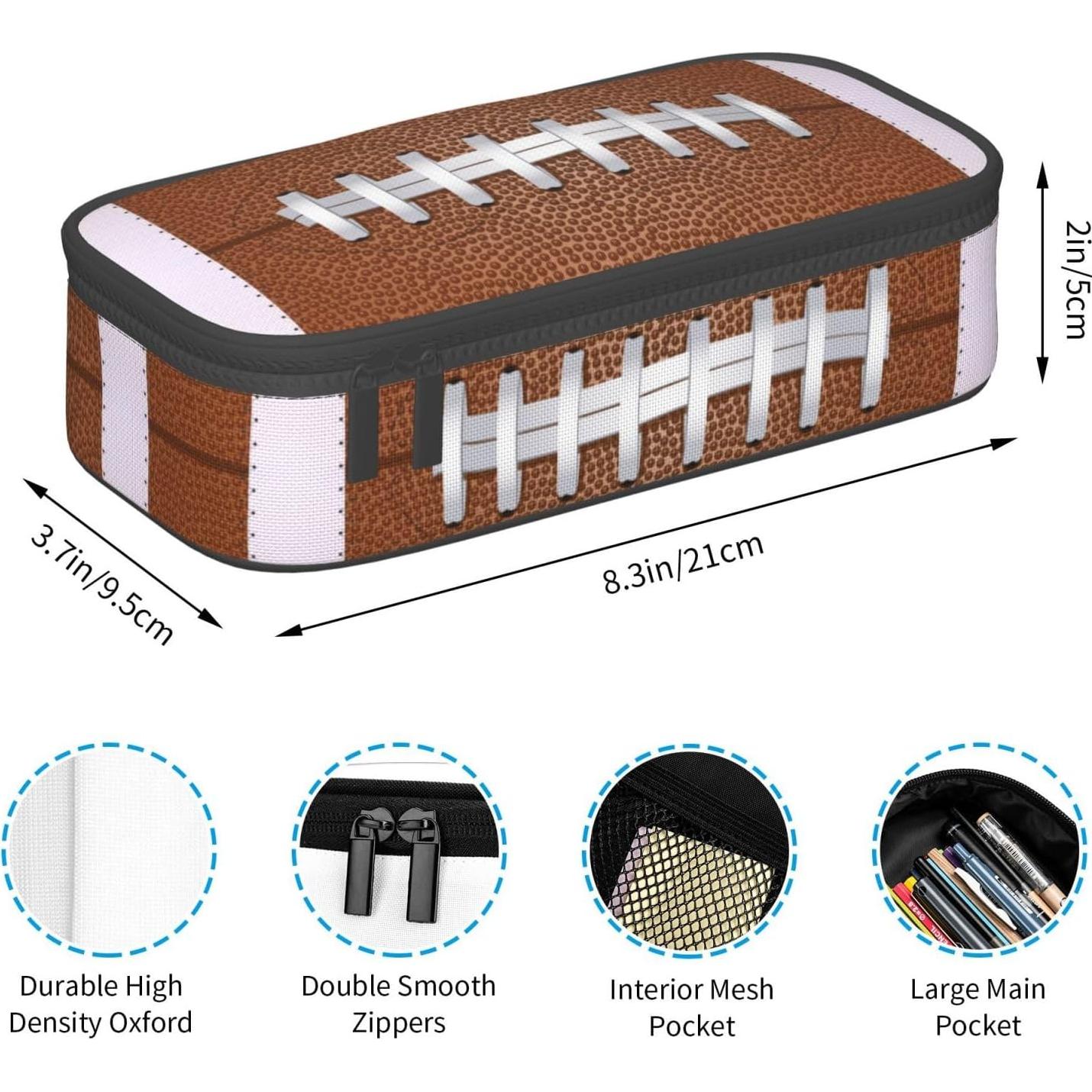 Estuche de Lápices HKHEHOP Textura Balón Fútbol Americano 21.1x9.4x5.1cm