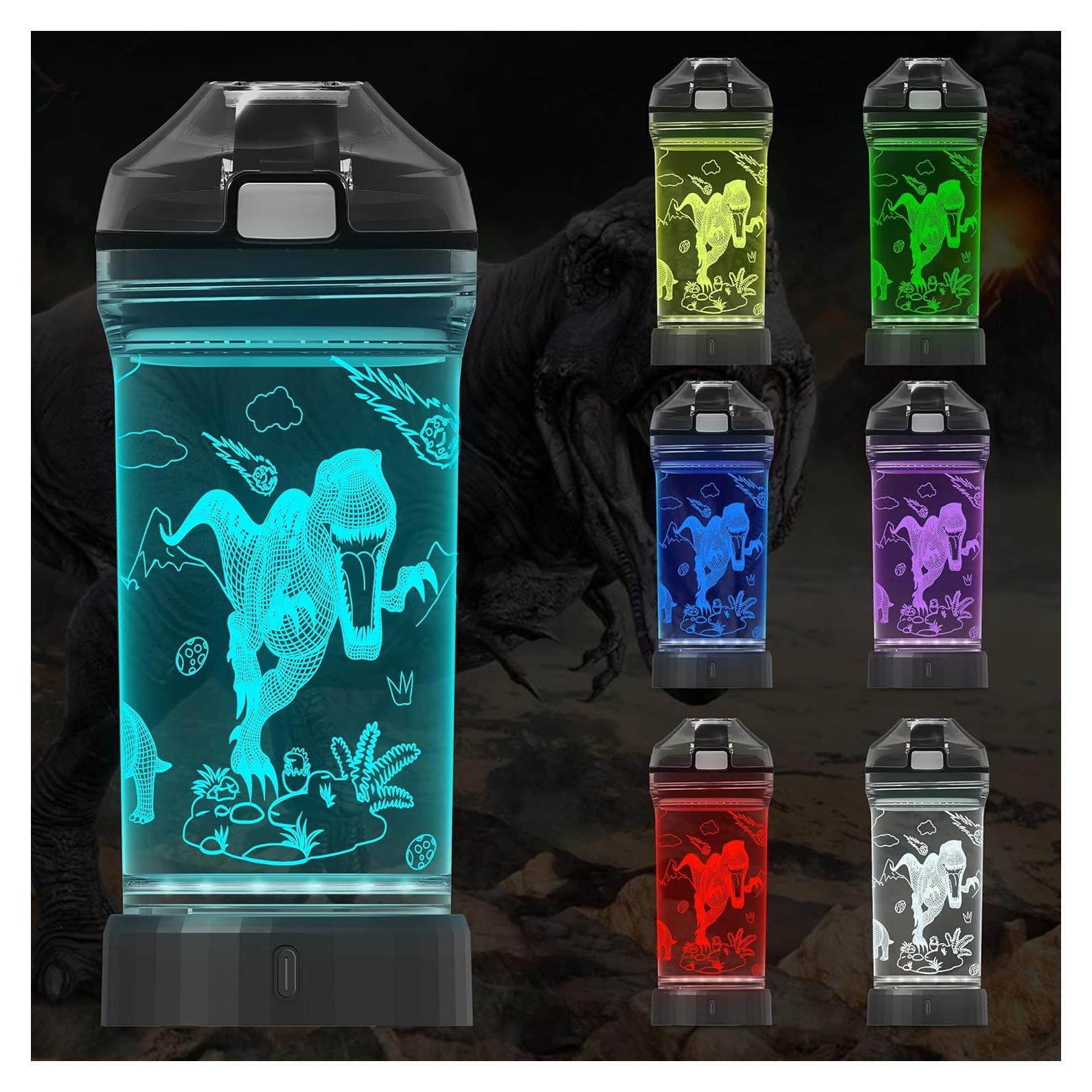 Botella de Agua Attivolife Kids Dinosaurio 396 ml Iluminada