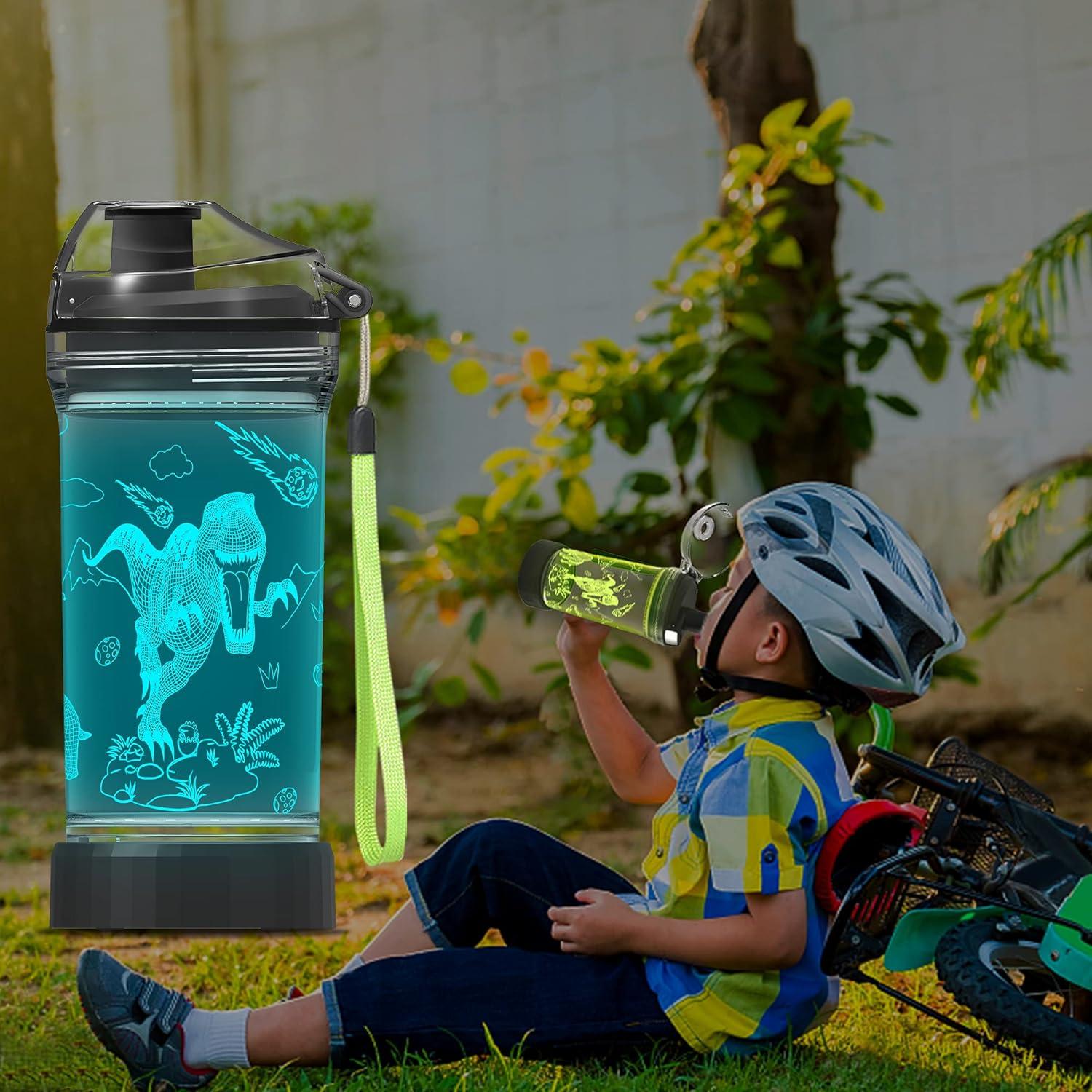 Botella de Agua Attivolife Kids Dinosaurio 396 ml Iluminada