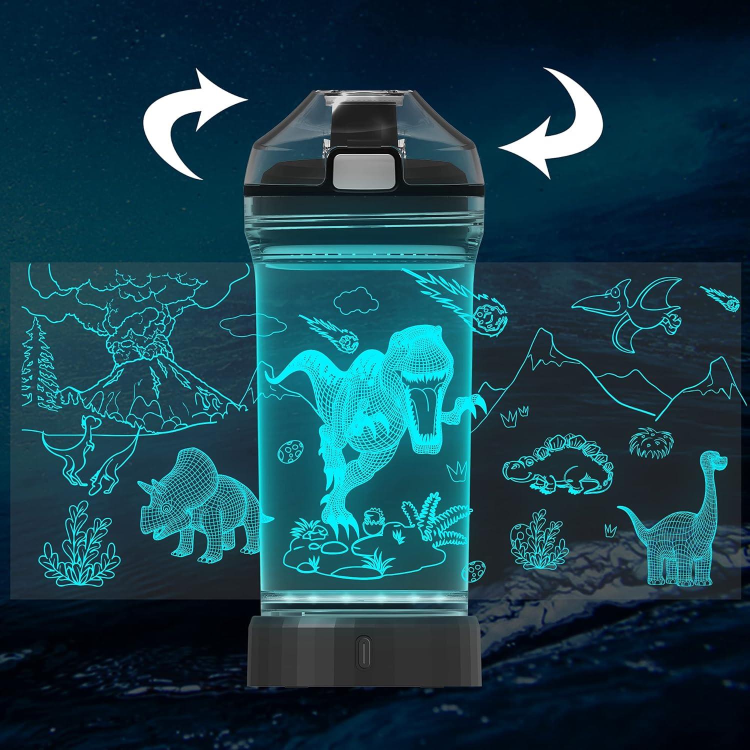 Botella de Agua Attivolife Kids Dinosaurio 396 ml Iluminada