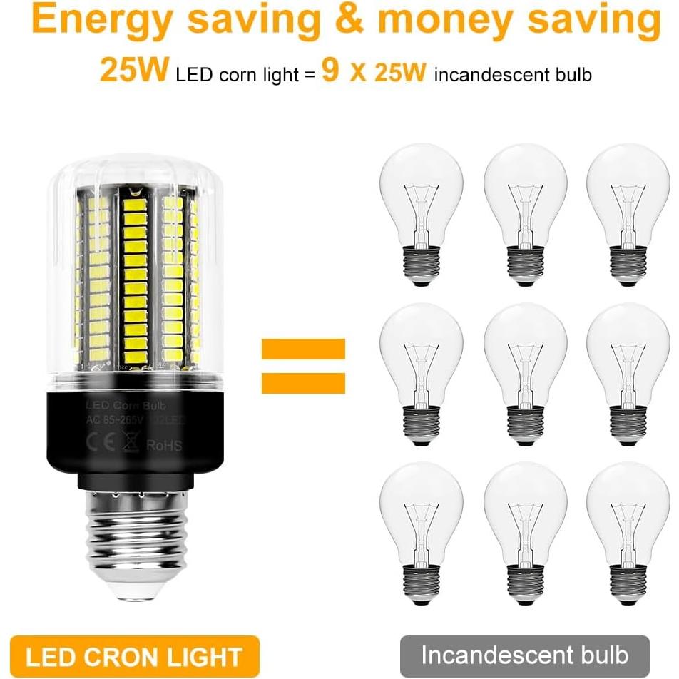 6Pack Bombillas LED 25W DuuToo 3146 Lúmenes E26/E27