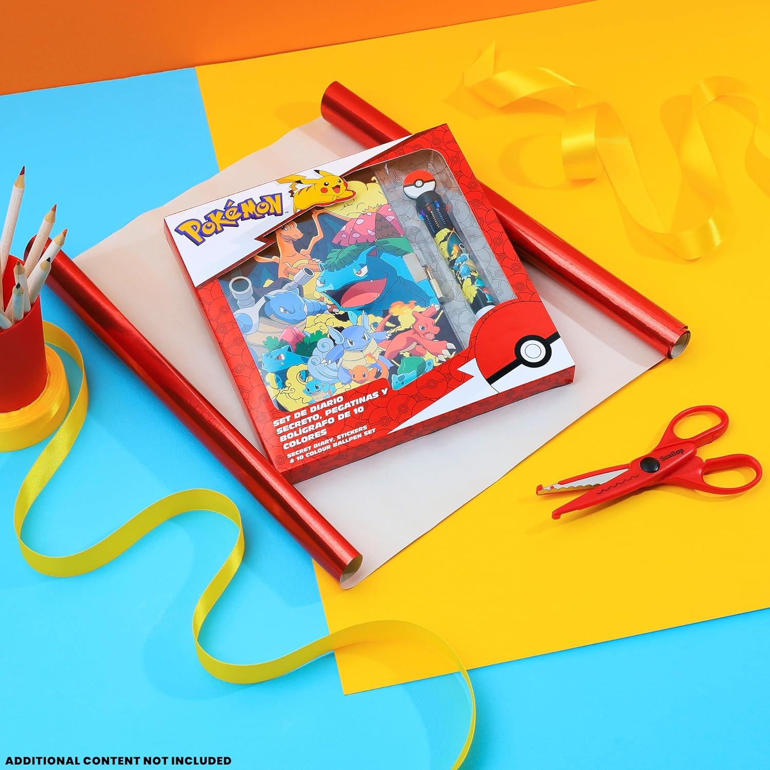 Conjunto de Diario Pokémon F&F con Cerradura y Bolígrafos