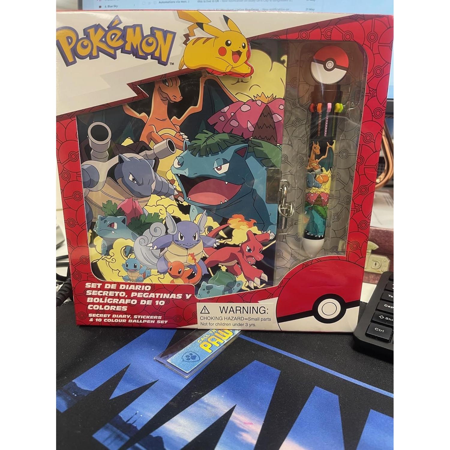 Conjunto de Diario Pokémon F&F con Cerradura y Bolígrafos