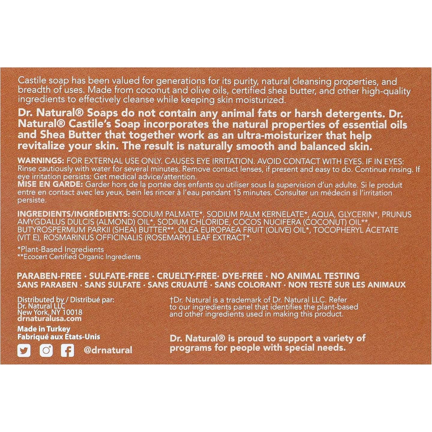 Jabón de Castilla Puro Dr. Natural Almendra 142 g - Hidratante