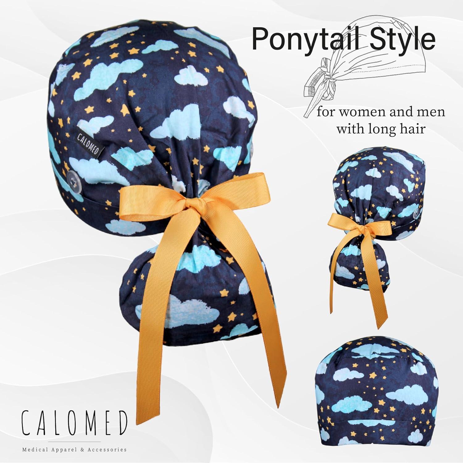 Gorro de Scrub CALOMED con Coleta Unisex - Estilo Ajustable