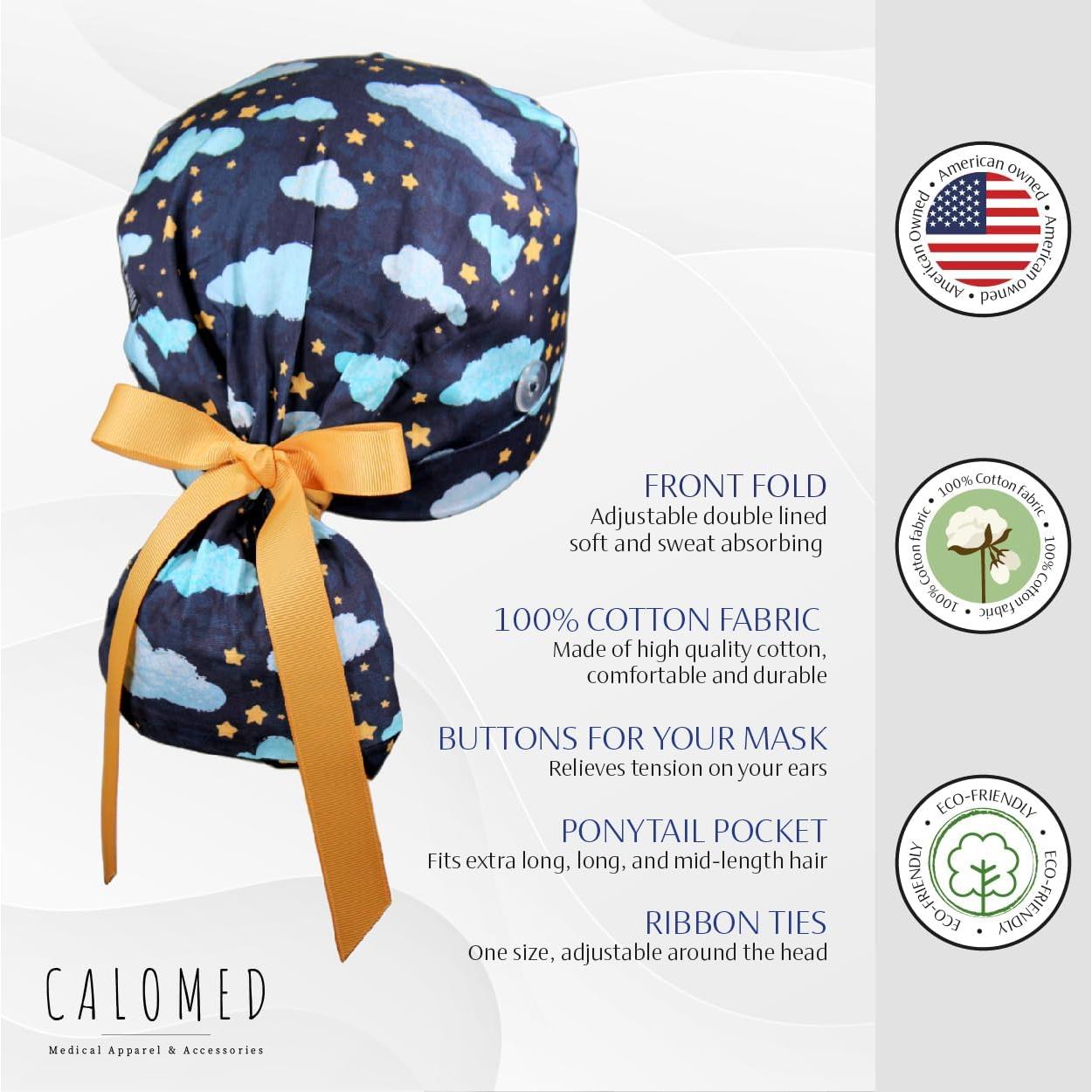 Gorro de Scrub CALOMED con Coleta Unisex - Estilo Ajustable