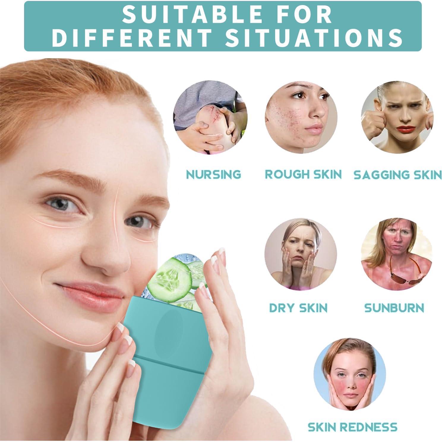 Rodillo de Hielo Facial Luckyrao Verde - Masaje y Cuidado Piel