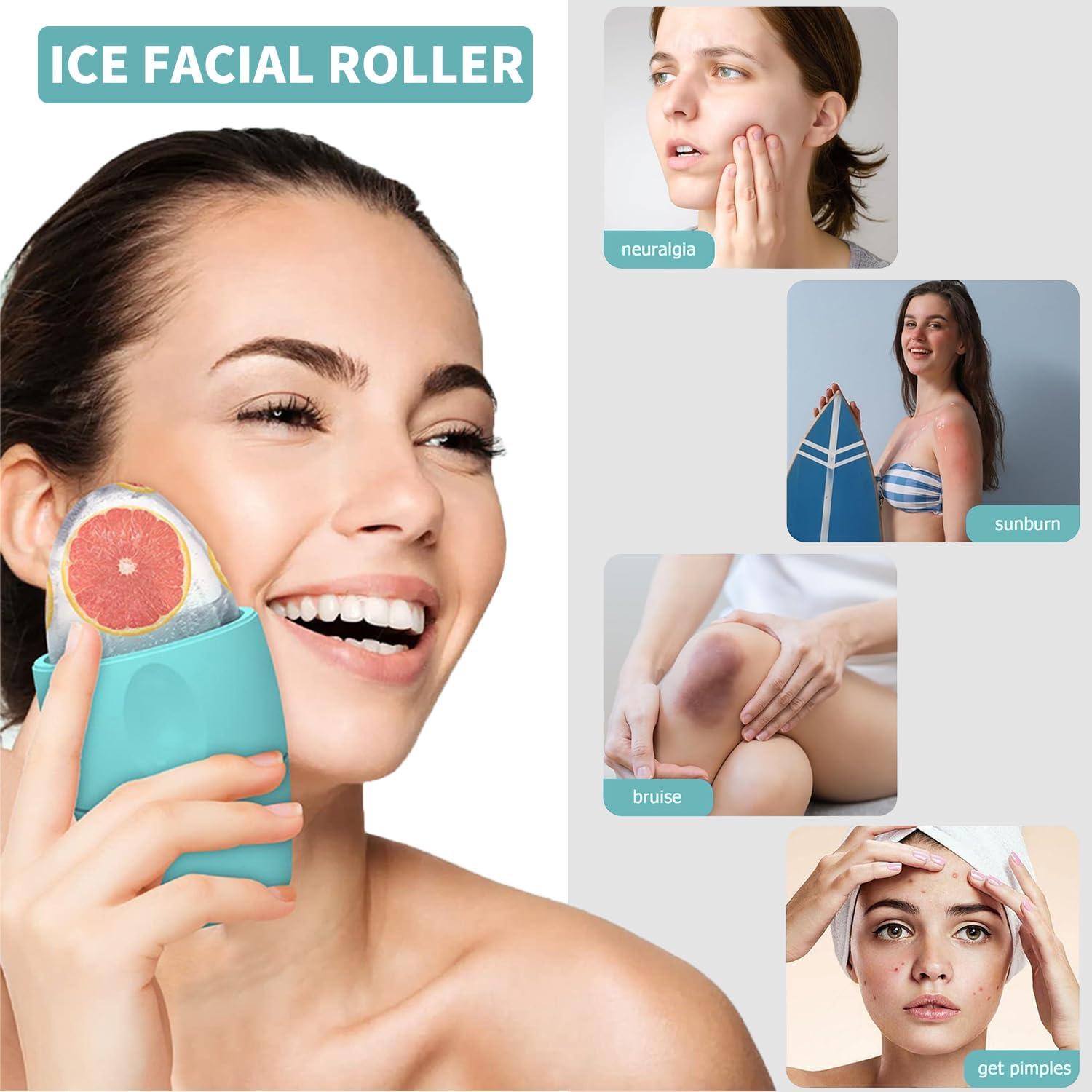 Rodillo de Hielo Facial Luckyrao Verde - Masaje y Cuidado Piel