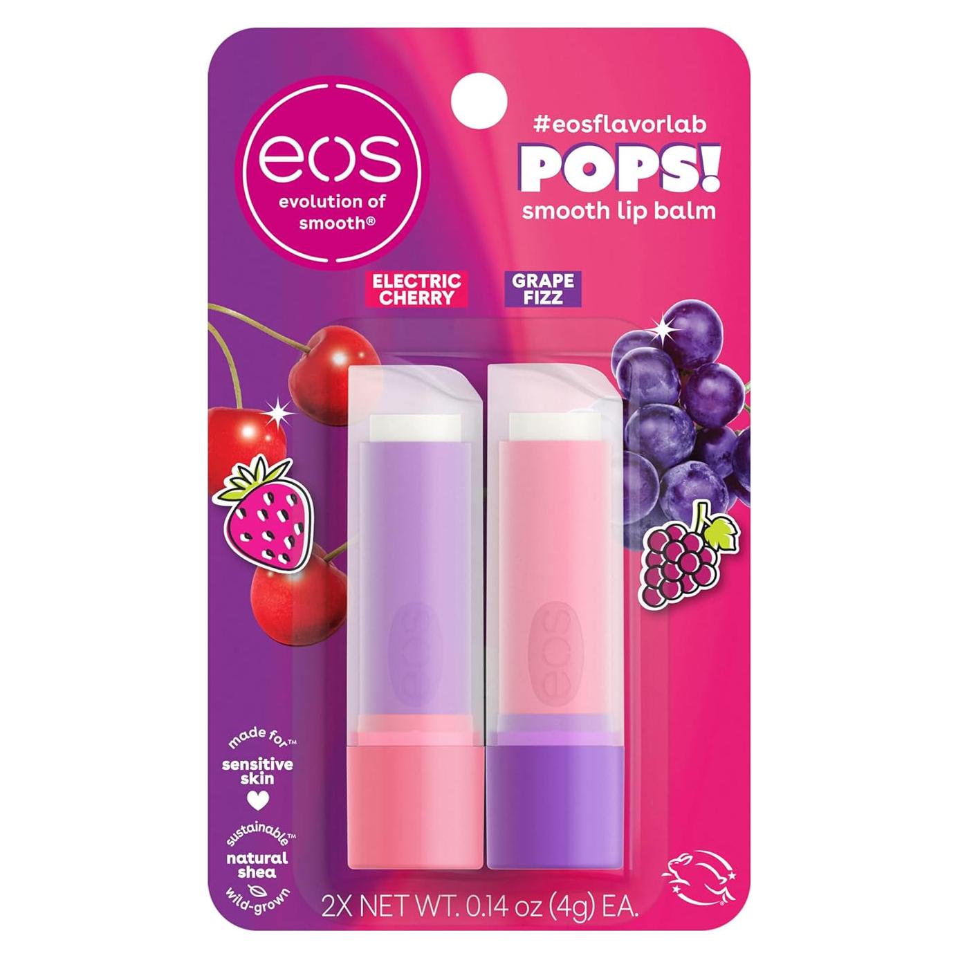 Bálsamo Labial eos FlavorLab Pops! Cereza y Uva 4 g (2-Pack)