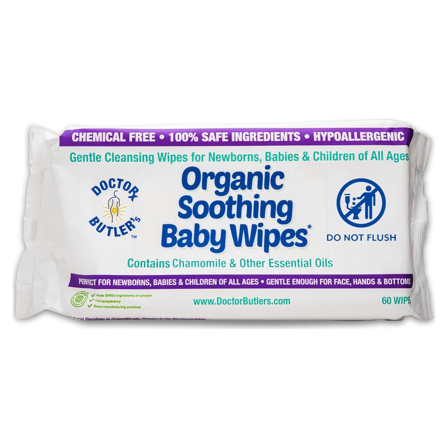 Toallitas Orgánicas para Bebés Doctor Butler - 60 Unidades Hipoalergénicas