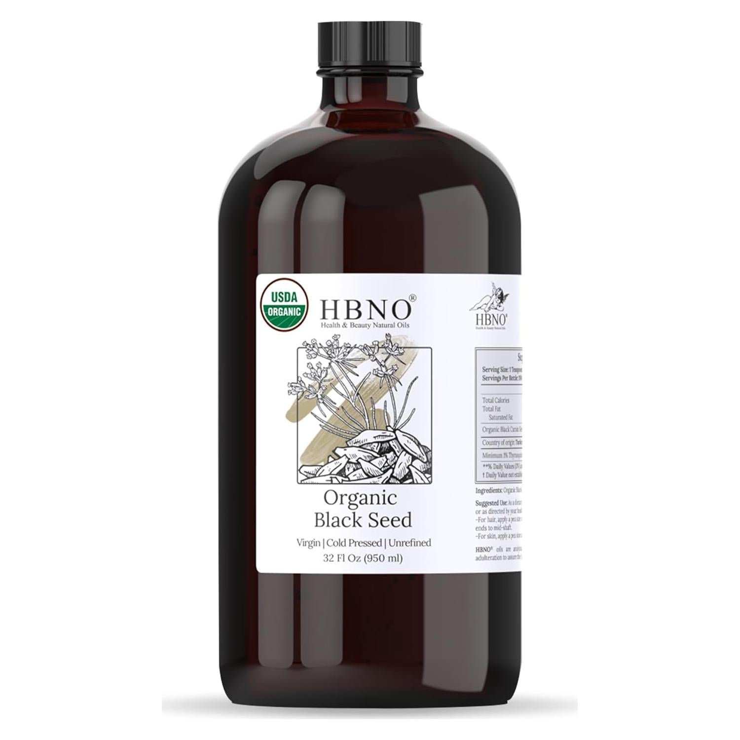 Aceite de Semilla Negra Orgánico HBNO 950ml Prensado en Frío