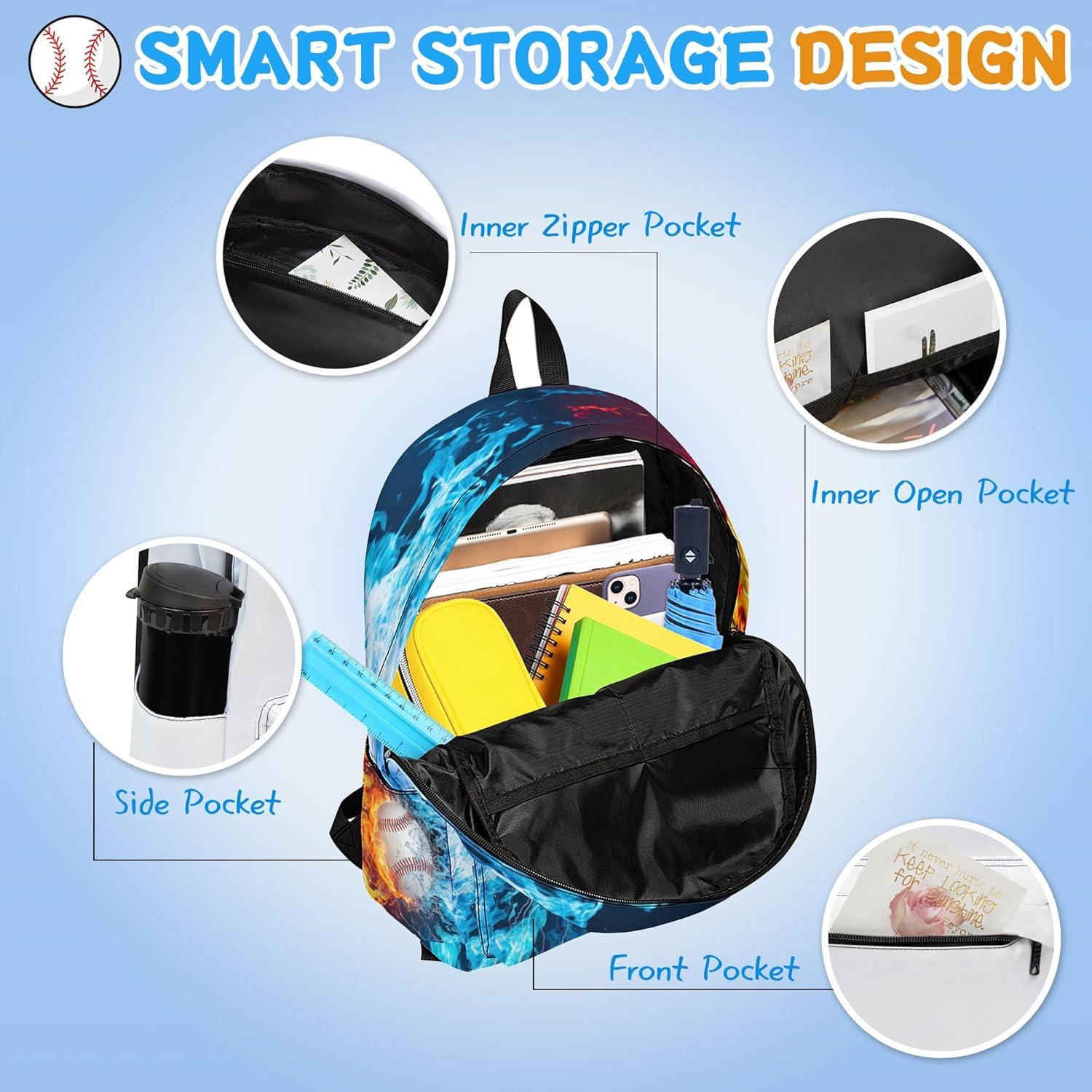 Mochila 3 Piezas Niños Unisex con Lonchera y Estuche 31x13.5x42.4cm