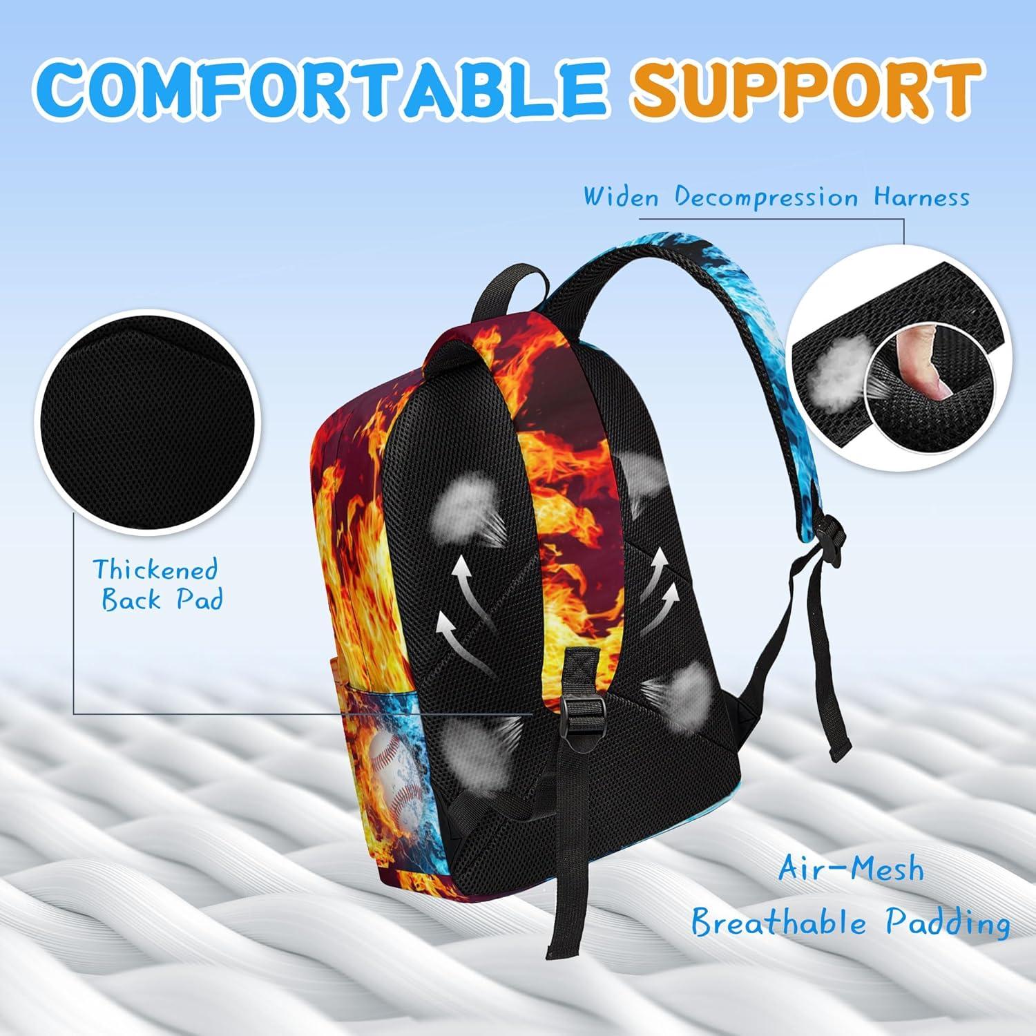 Mochila 3 Piezas Niños Unisex con Lonchera y Estuche 31x13.5x42.4cm