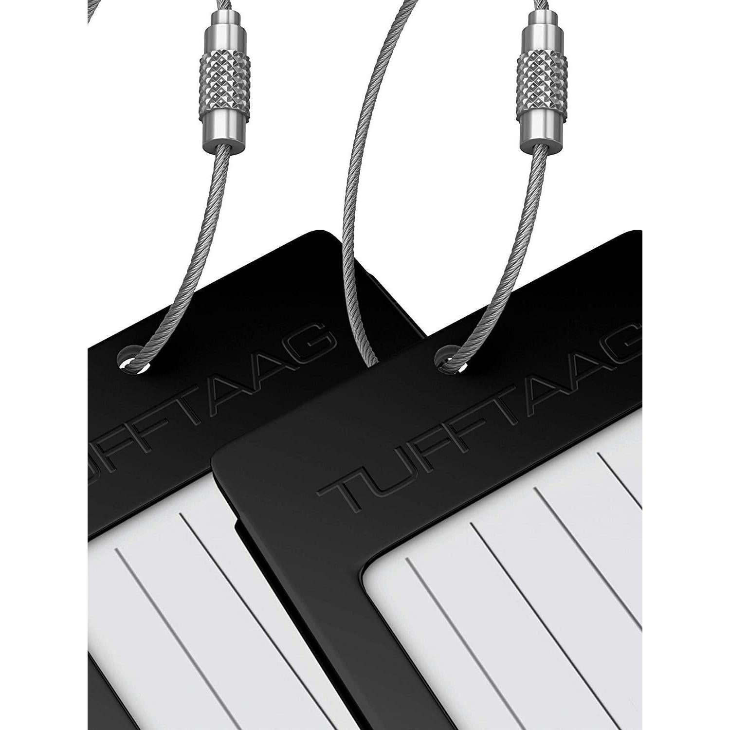 Etiquetas de Equipaje TUFFTAAG - Acero Negro, 2 Unidades