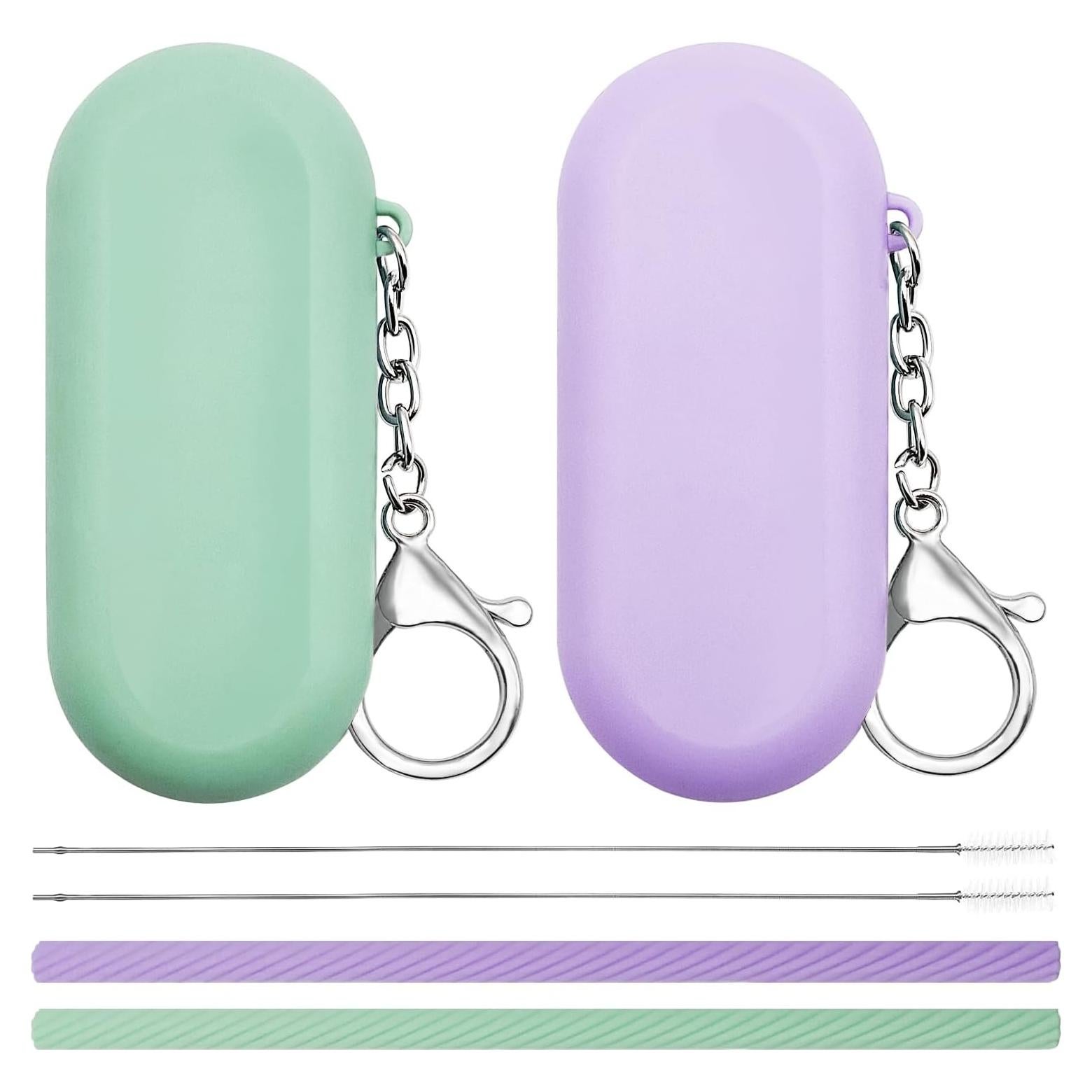 Set de 2 Pajitas de Silicona Reutilizables AYWFEY con Estuche
